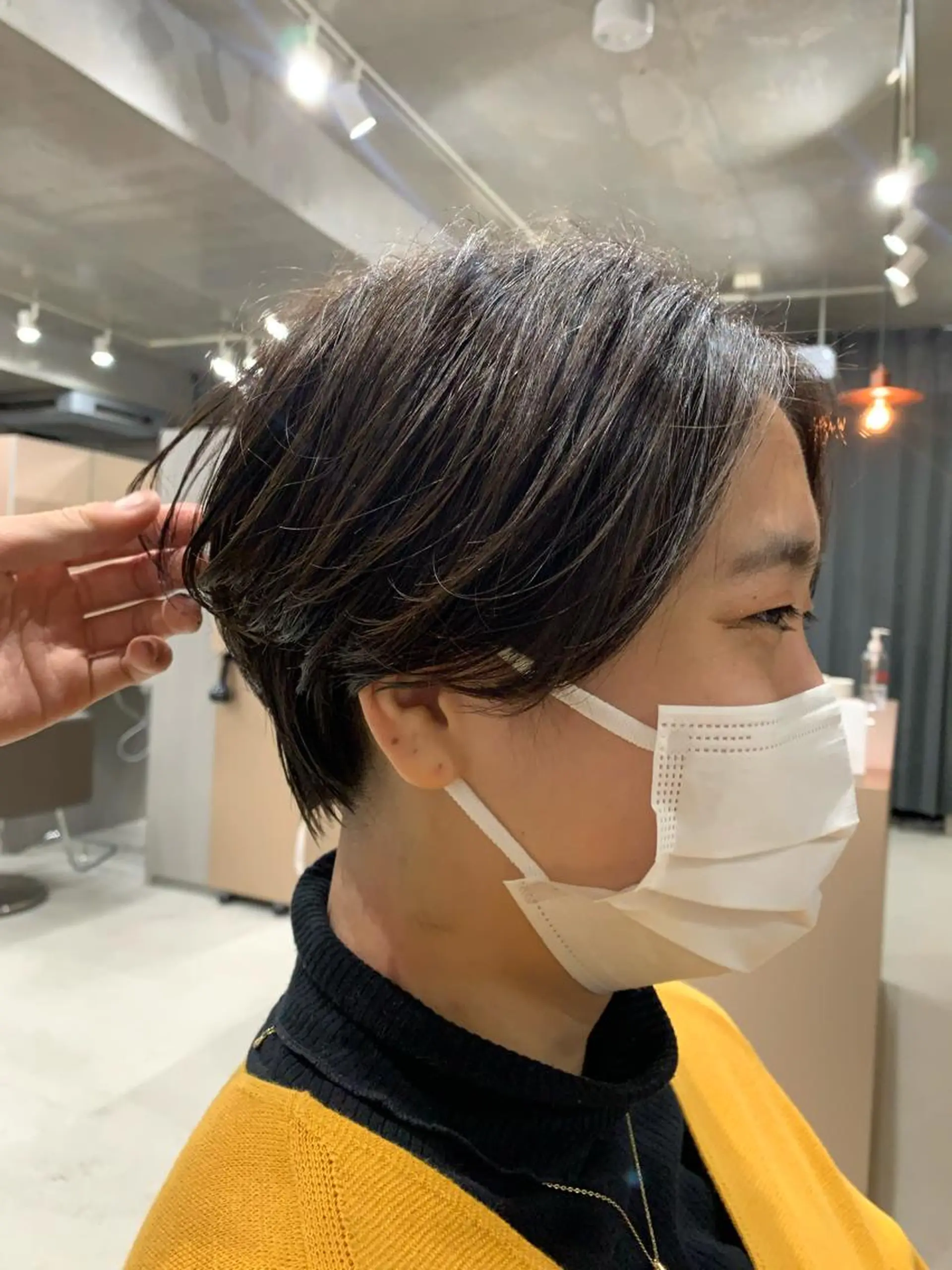 ショート カラー ボブパーマコテ巻き風 パーマNo1深江秀平のヘアスタイル