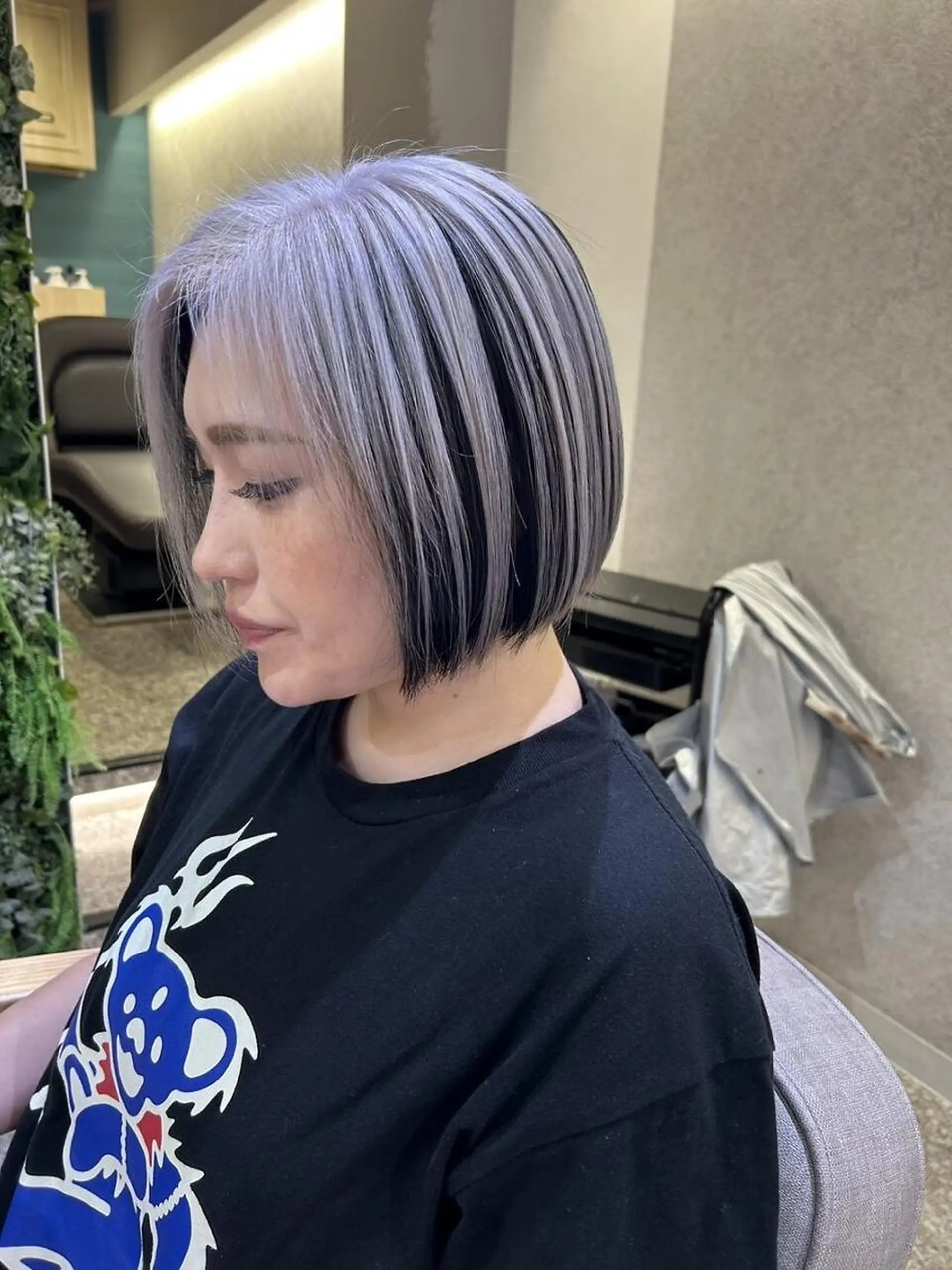 セミロング ハイライト 髪質改善 韓国風ヘア レイヤーカット 小顔カット TIGRE for hairのヘアスタイル