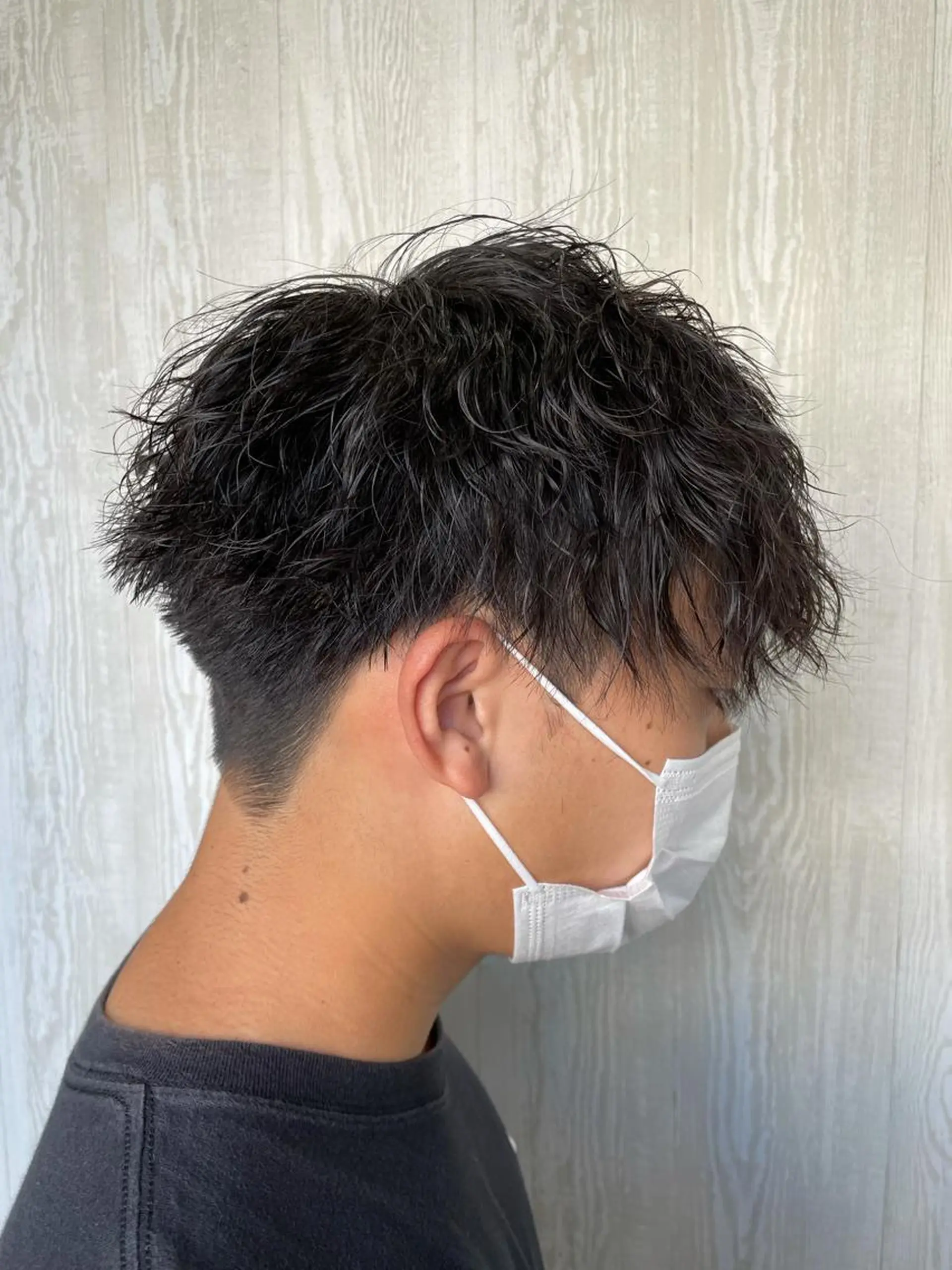 ショート パーマ メンズ カット パーマ HUENEST アカデミーサロンのヘアスタイル