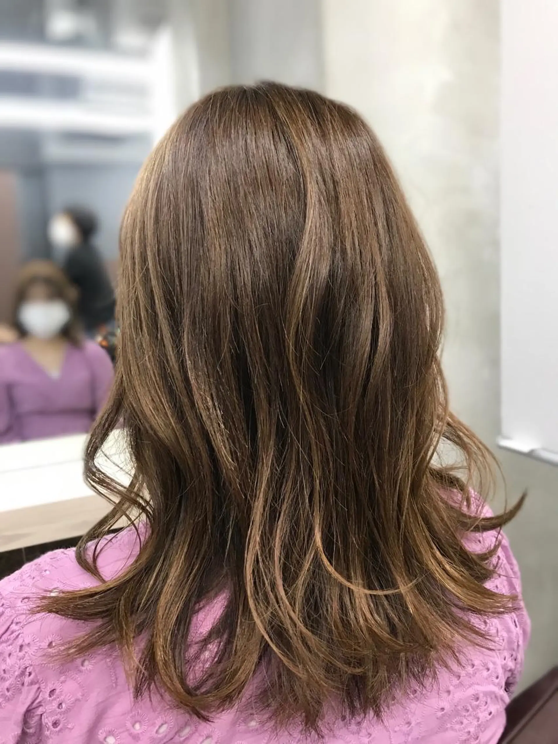 セミロング カラー ベージュカラー ミルクティーベージュ ヘアカラー トリートメント ブリーチ&似合せボブ 田中寛十のヘアスタイル
