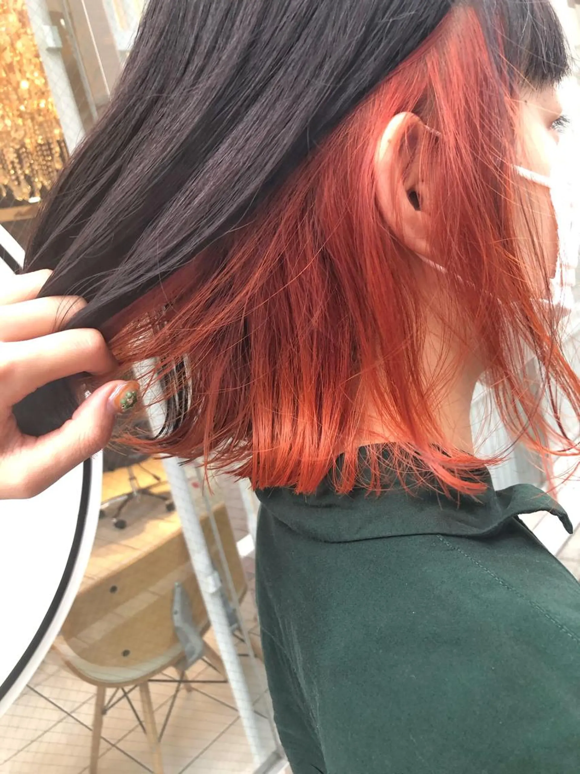 ショート カラー インナーカラー オレンジ ボブ カット トリートメント force  hair所属・🫧富田 苑実🫧のヘアスタイル