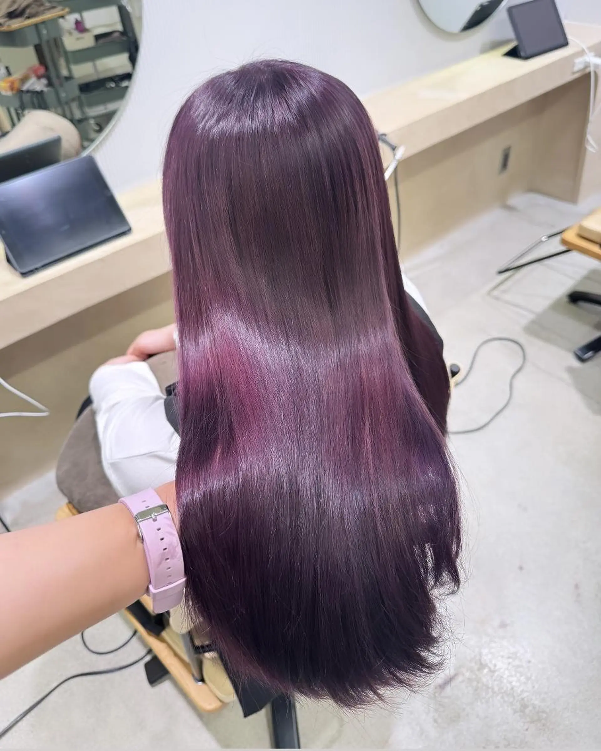 カラー ロング ヘアカラー ulu名古屋栄所属・落合しほ/韓国ヘア/ 髪質改善/縮毛矯正のヘアスタイル