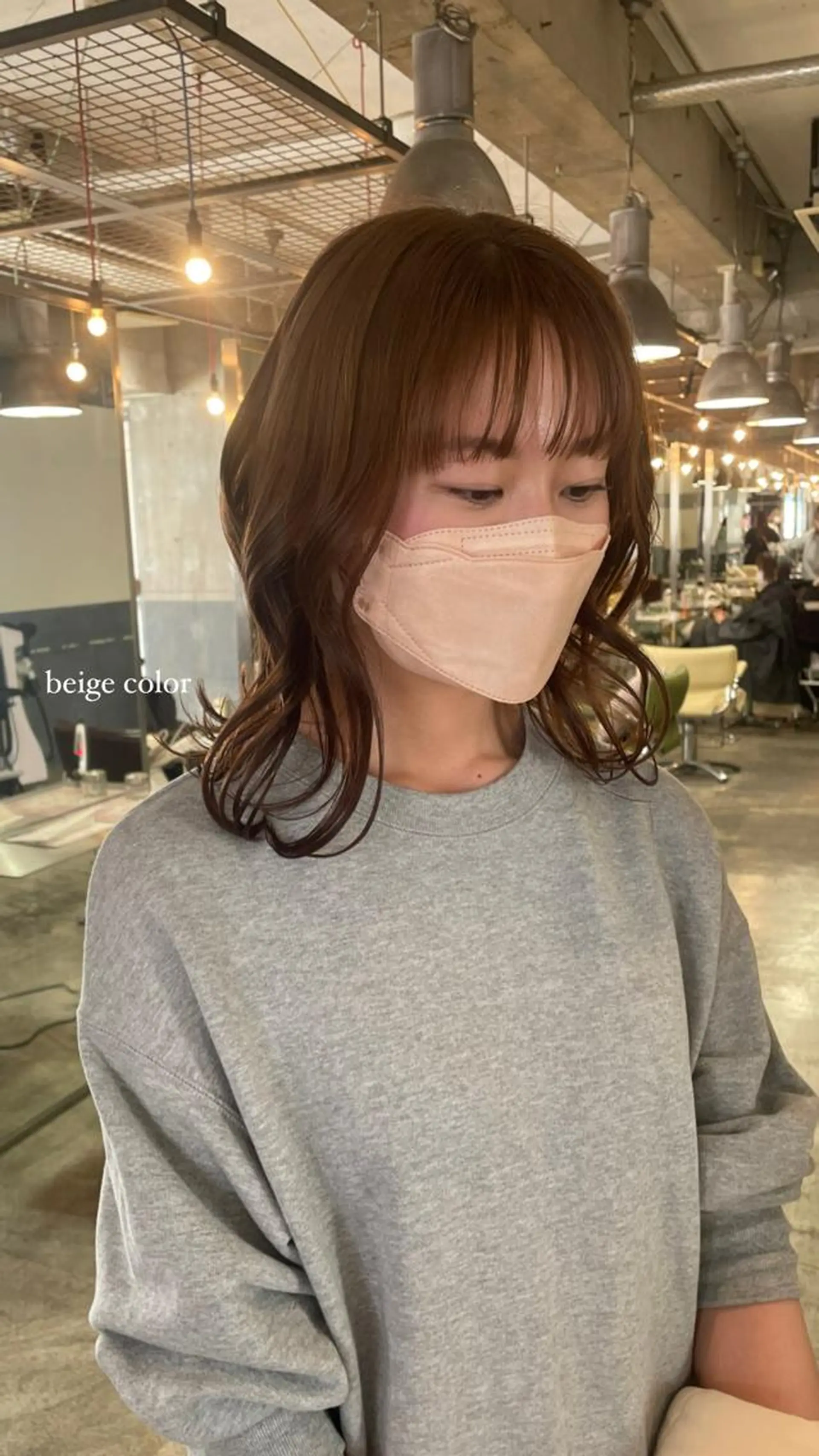 ミディアム カラー ベージュカラー ブリーチ ブリーチなしカラー ショートカット募集中 /NAGISAのヘアスタイル