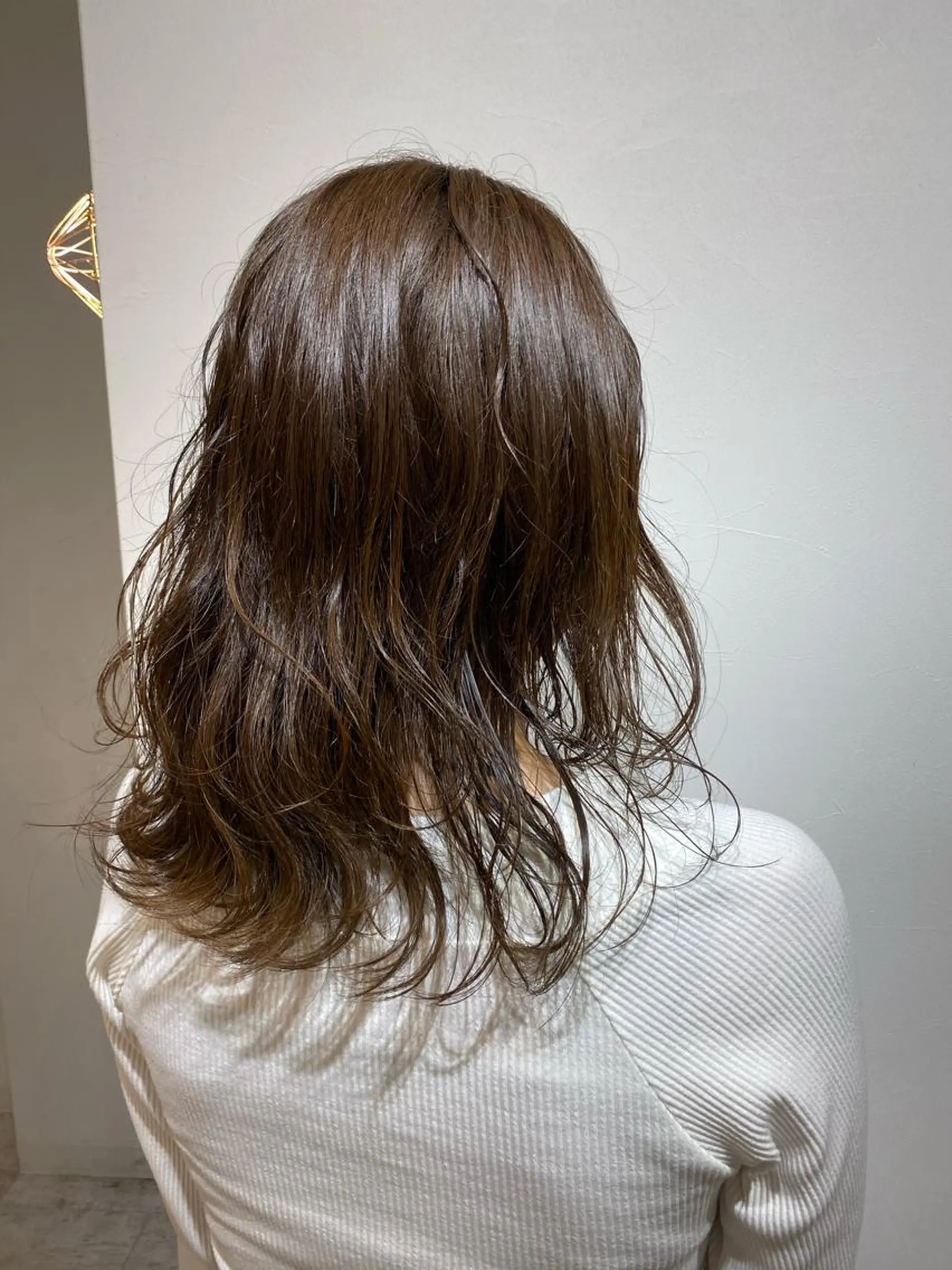 ミディアム カラー ブリーチなしWカラー /酸性ストレート河本のヘアスタイル