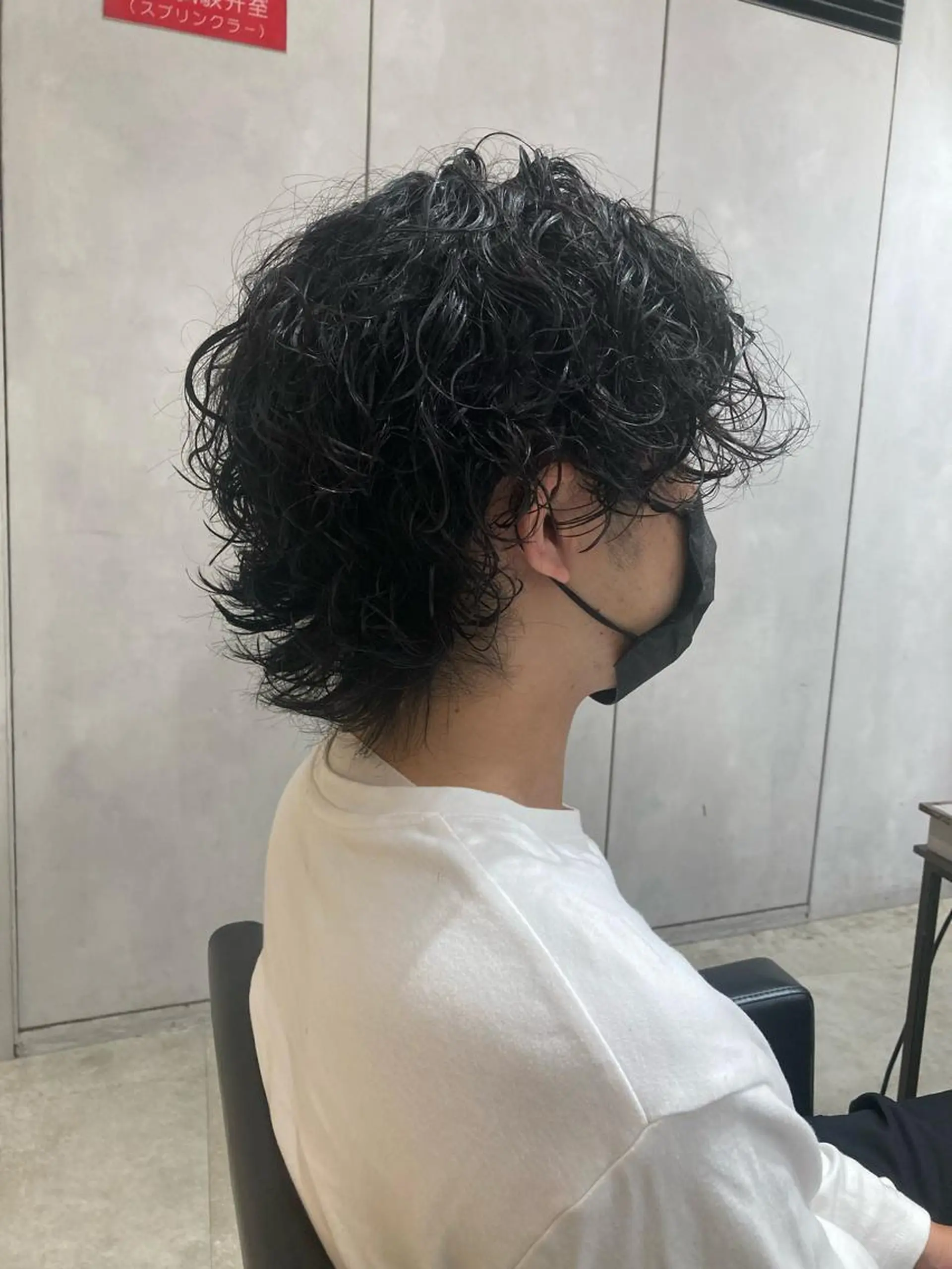 ショート パーマ メンズ メンズパーマ メンズウルフカット ウルフカット カット トリートメント 🟢ウルフ／スパイラ ルパーマ／大西🟢のヘアスタイル