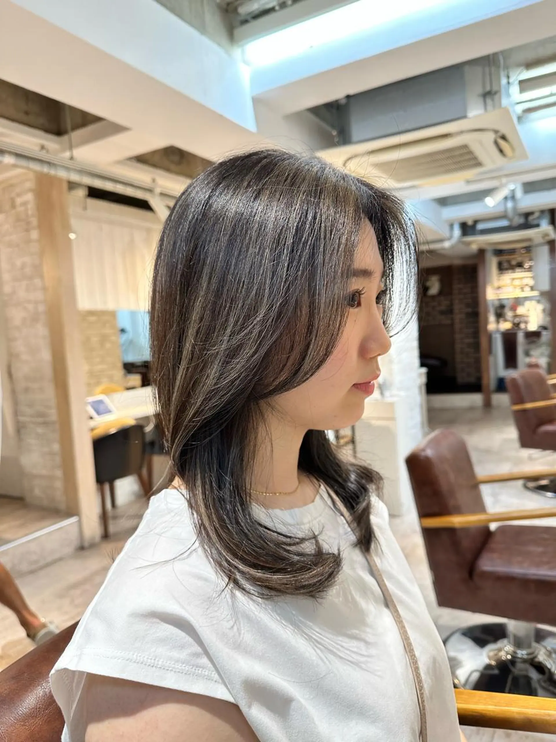 ミディアム カラー ブリーチ ハイライトカラー ハイライト fiica （フィーカ）所属・金子侑史 /縮毛矯正の人のヘアスタイル