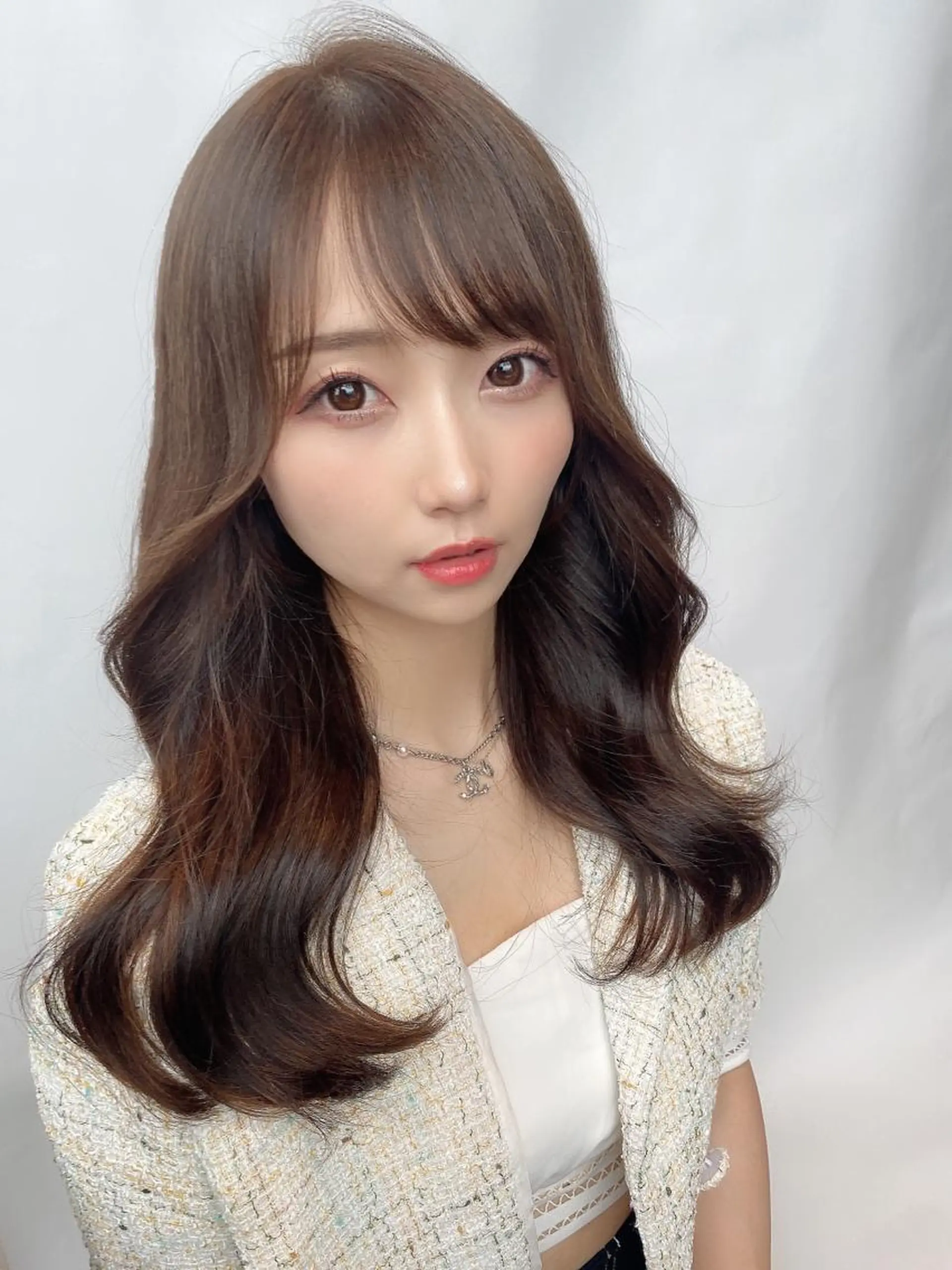 セミロング カラー パーマ バレイヤージュ ブリーチ ケアブリーチ ダブルカラー ハイライトカラー 新宿✨顔周りカット 韓国ヘア/坂本亜裟海のヘアスタイル