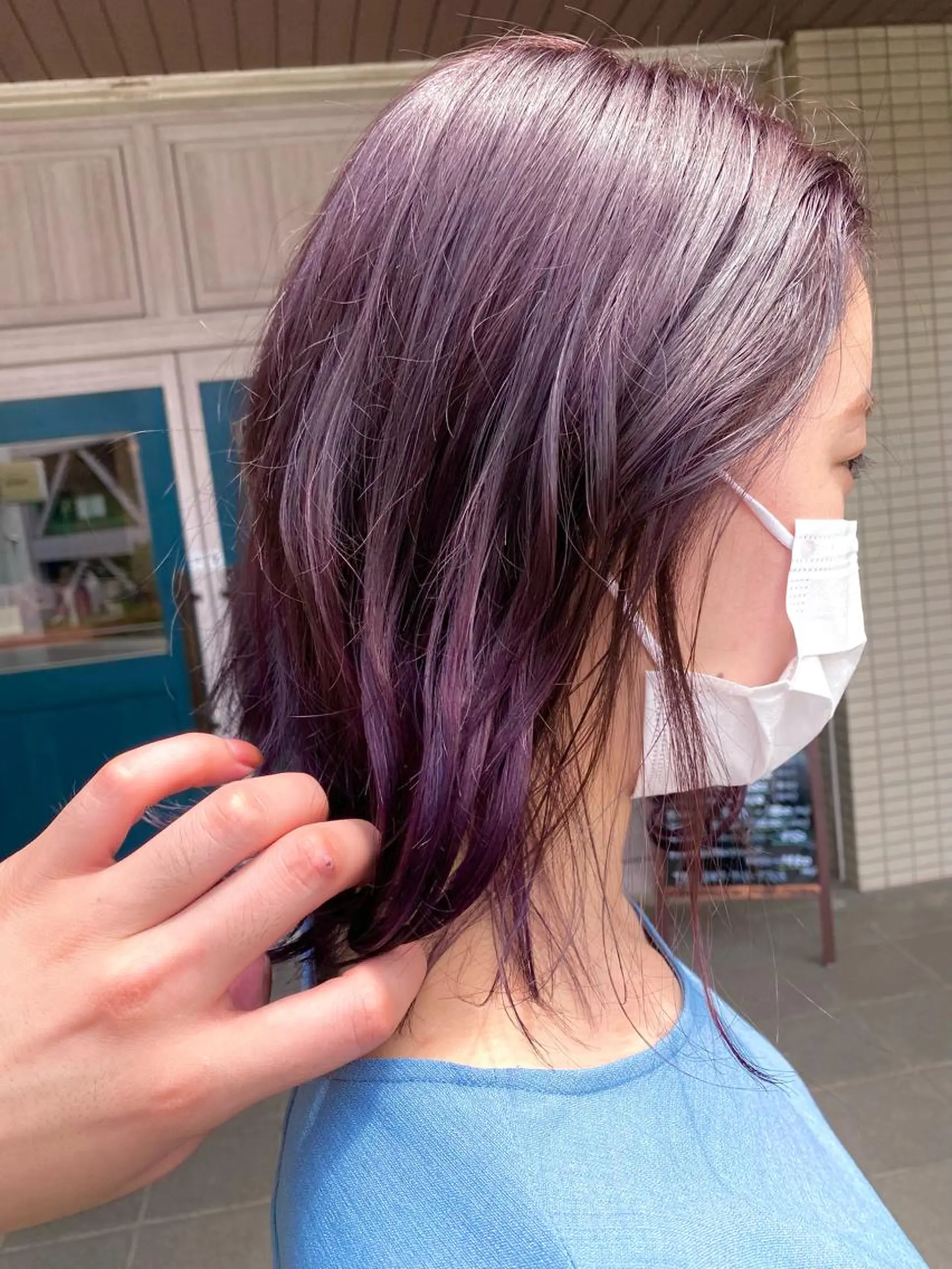 ショート パープルカラー 野呂 隼人のヘアスタイル