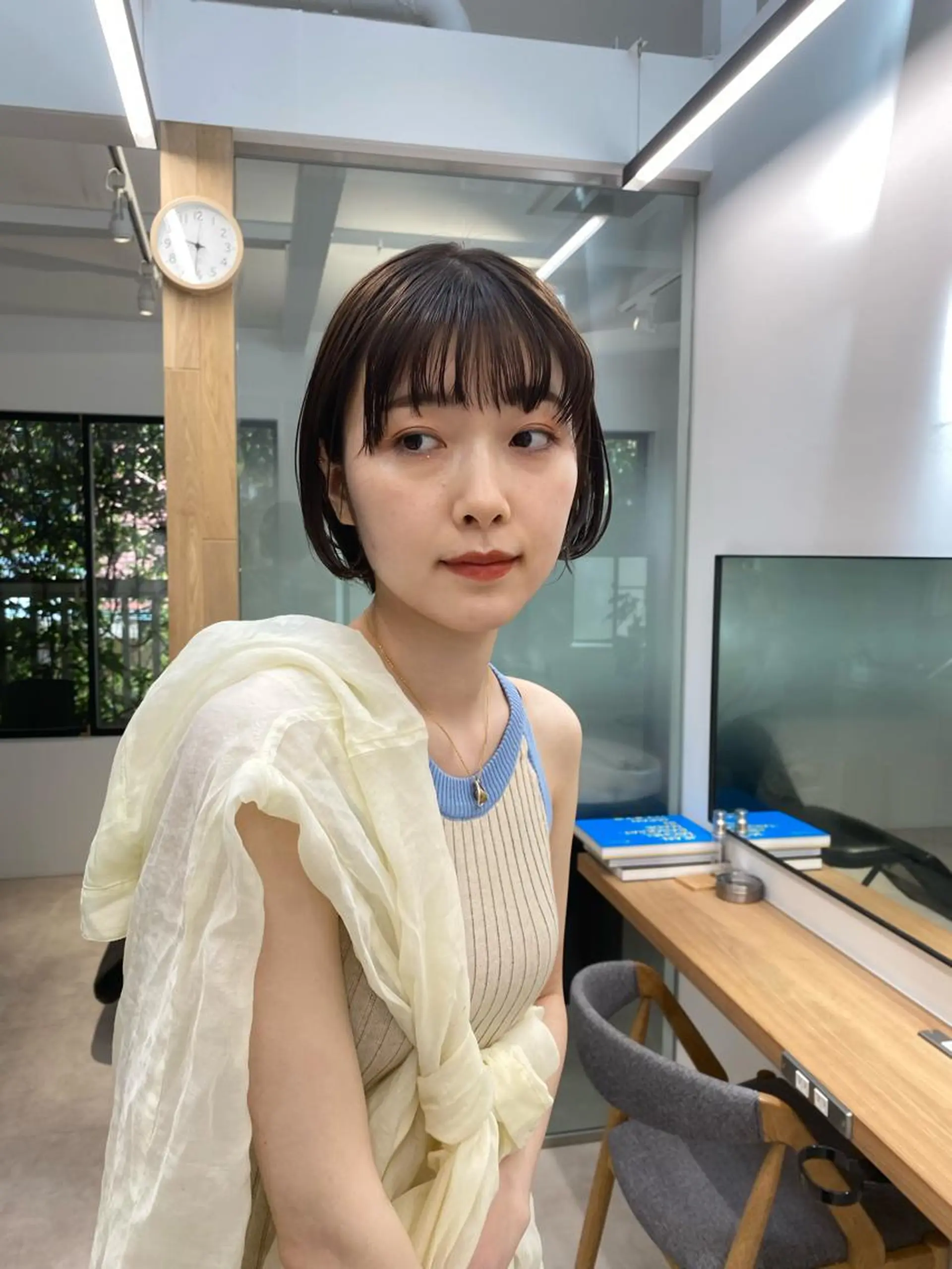 ショート カラー ボブ 艶カラー 🤍🫧/makoのヘアスタイル