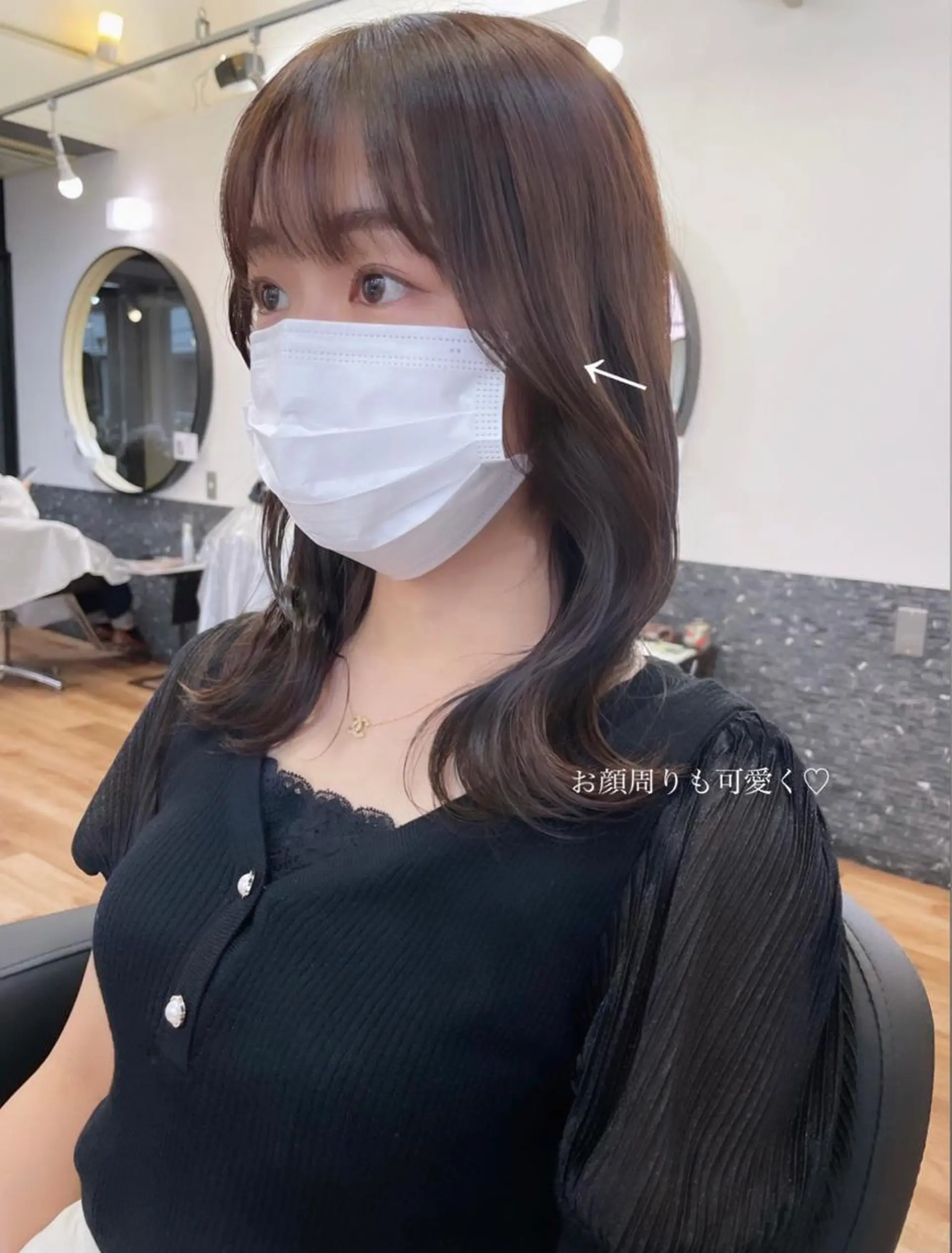 ミディアム カット レイヤーカット、 大人可愛い　中村美羅のヘアスタイル