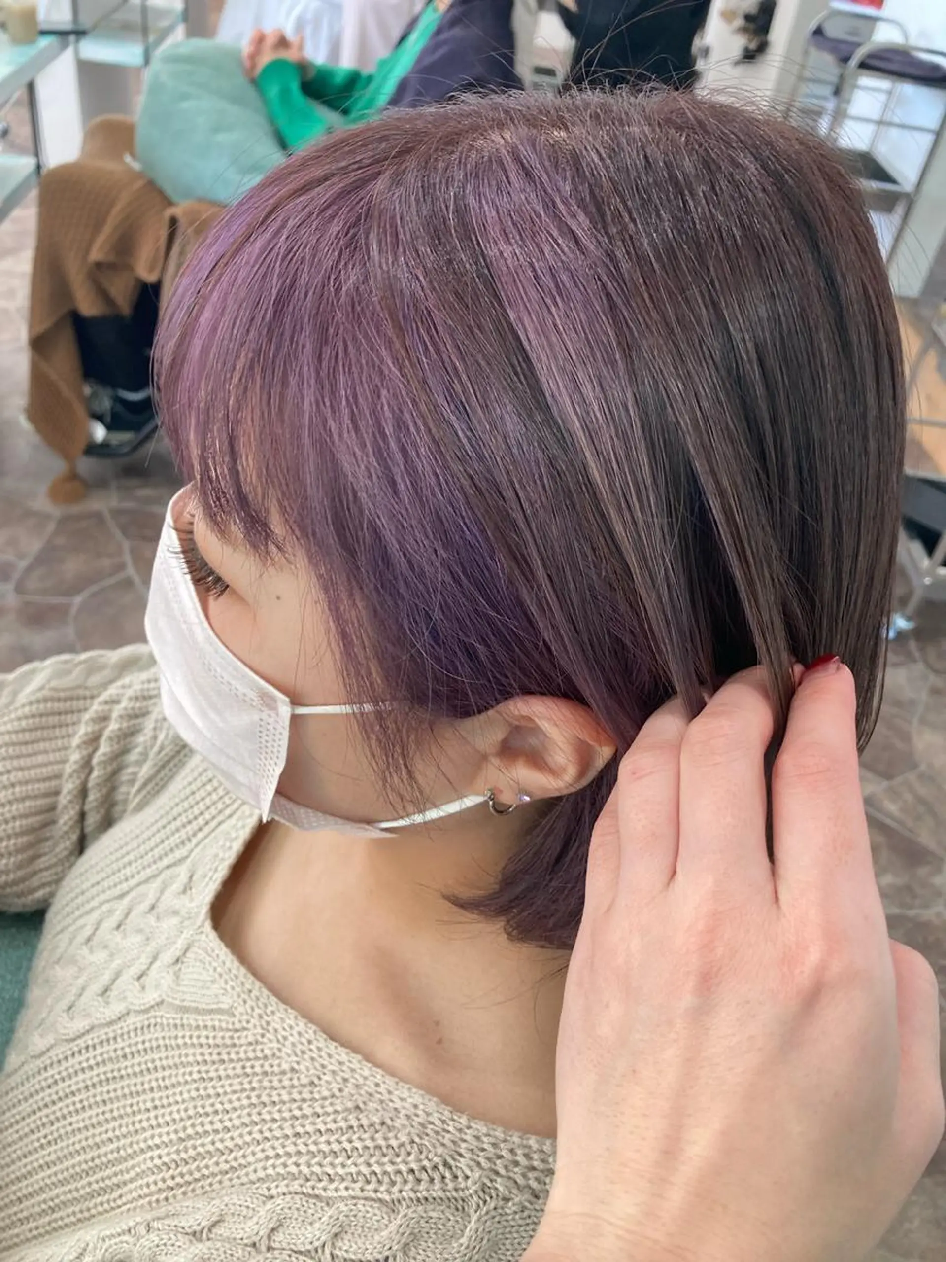 ミディアム ミストバング ヘアカラー 大谷 亜依のヘアスタイル