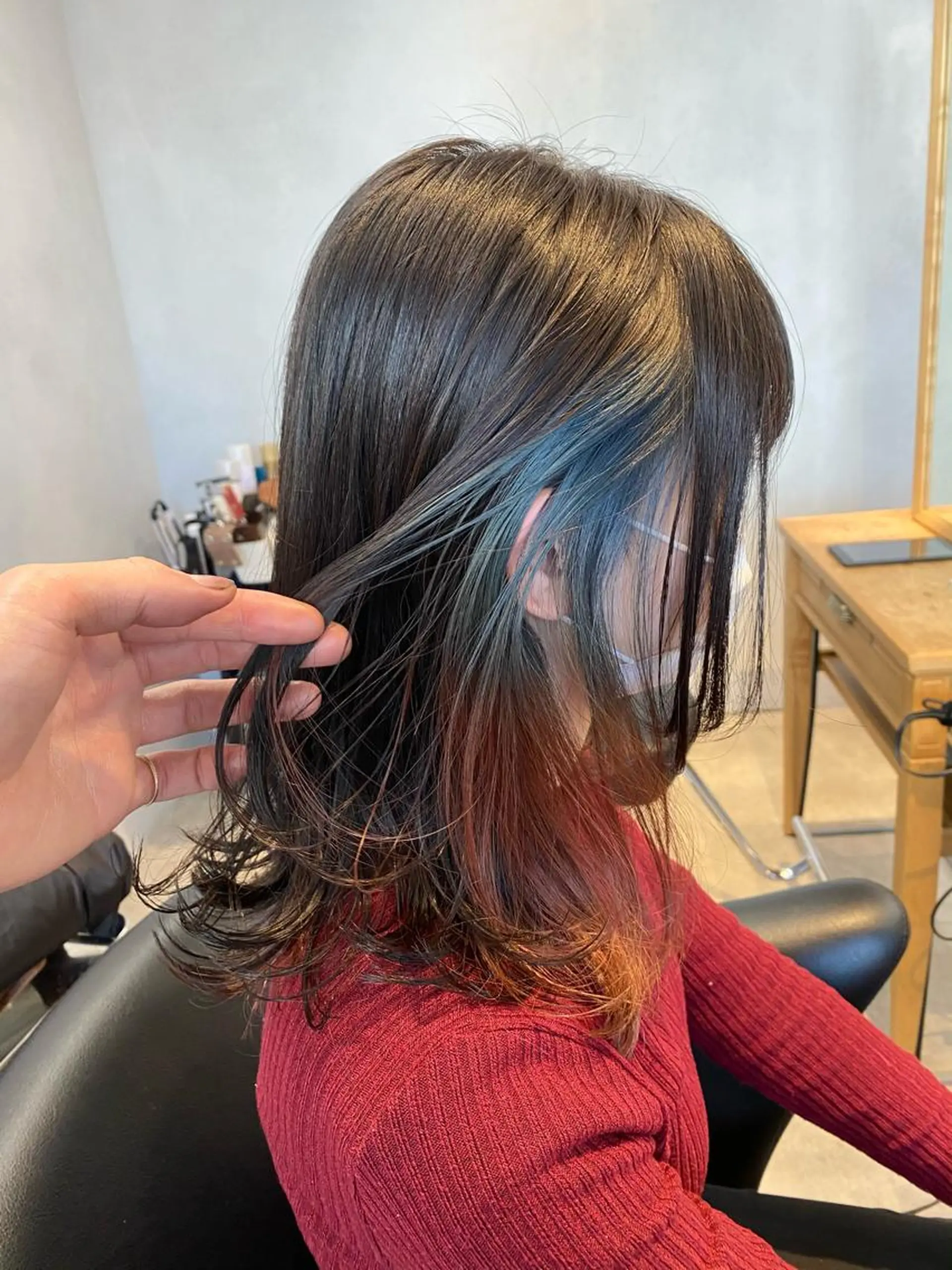 セミロング カット ヘアカラー ちばた/レイヤー 似合わせ/大阪中津のヘアスタイル