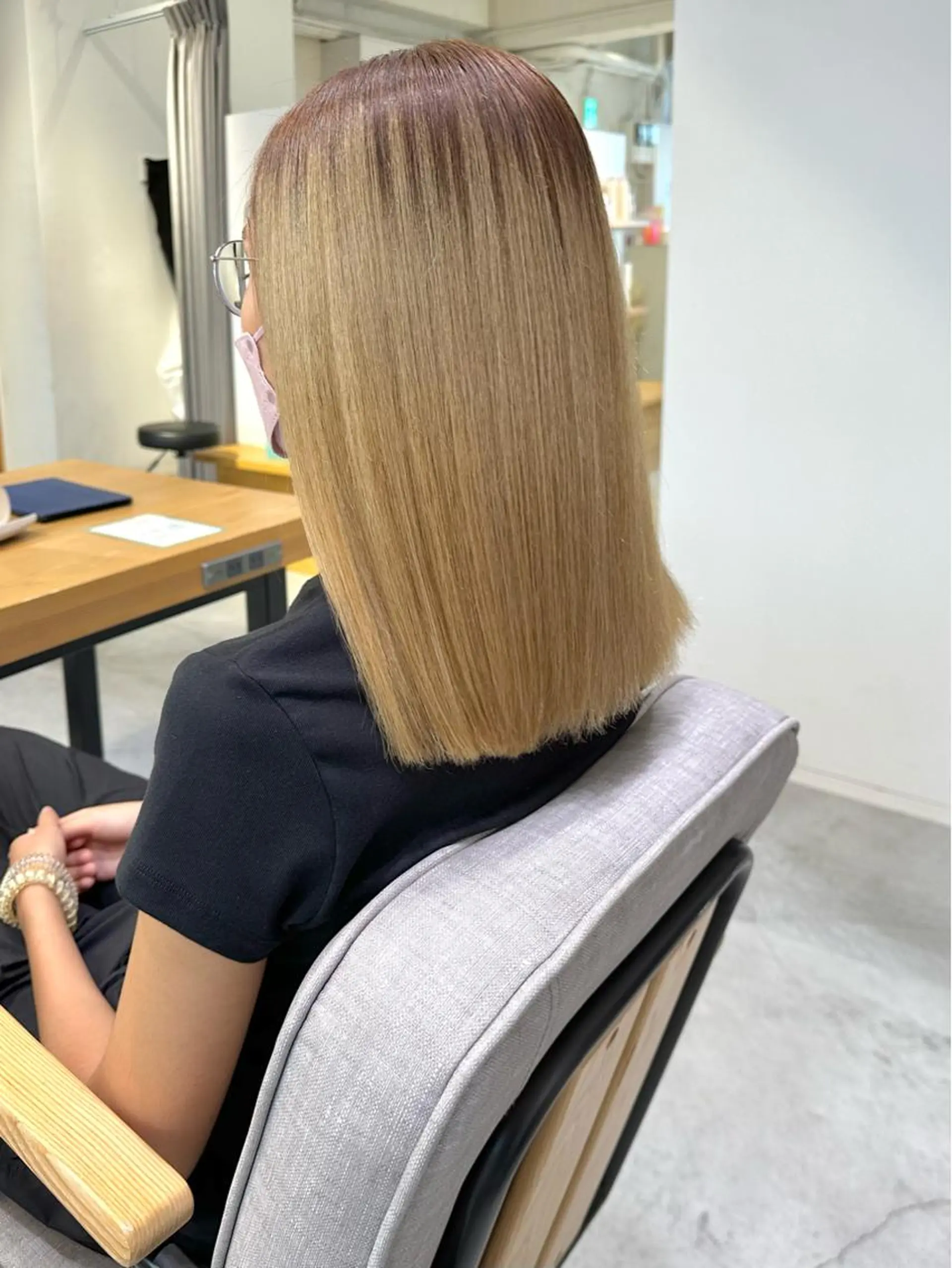 セミロング カット 縮毛矯正 上野湧太 髪質改善/艶カラーのヘアスタイル