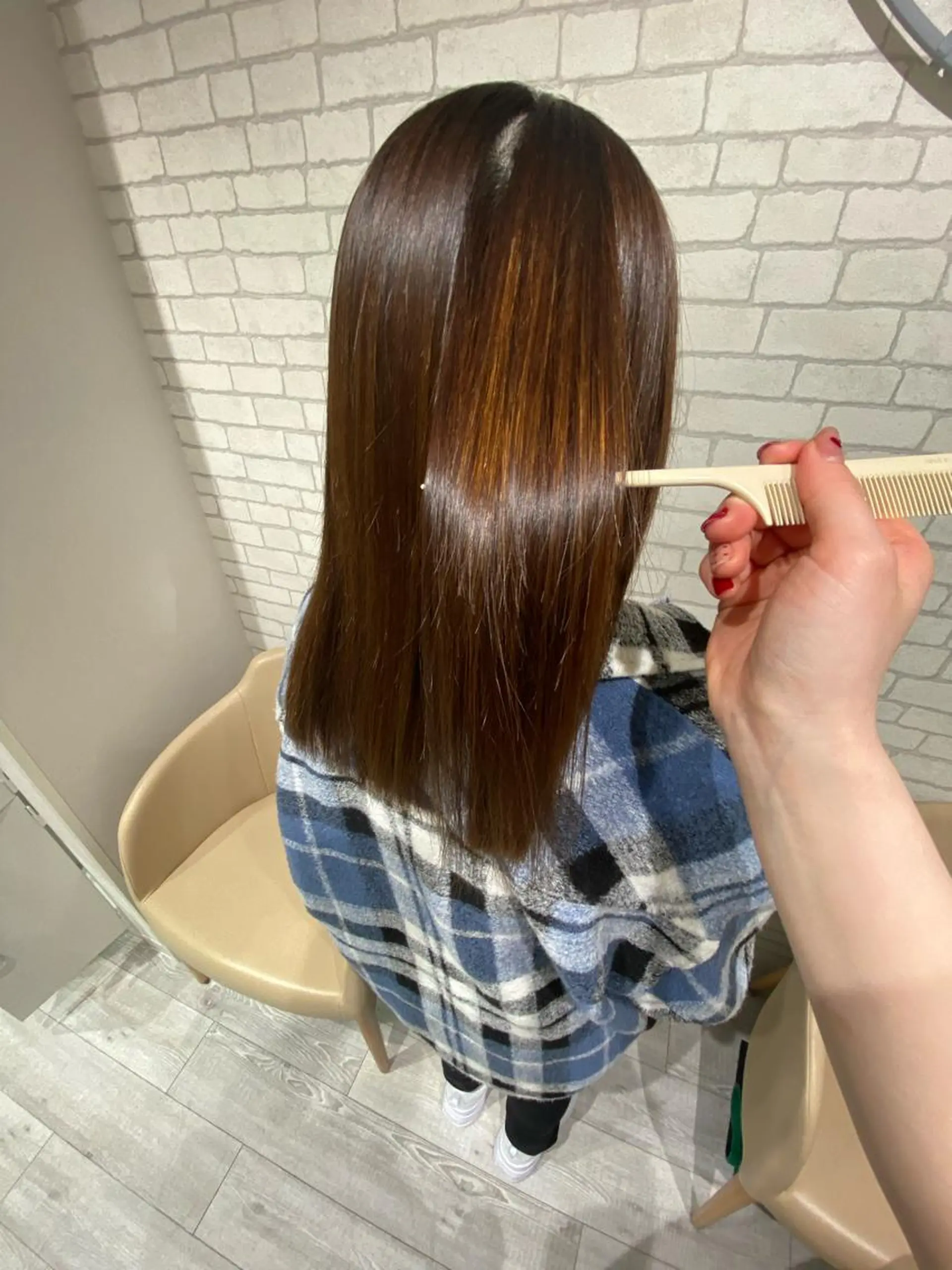 セミロング カット 縮毛矯正 Ash本八幡 🩵ྀི菊地のヘアスタイル