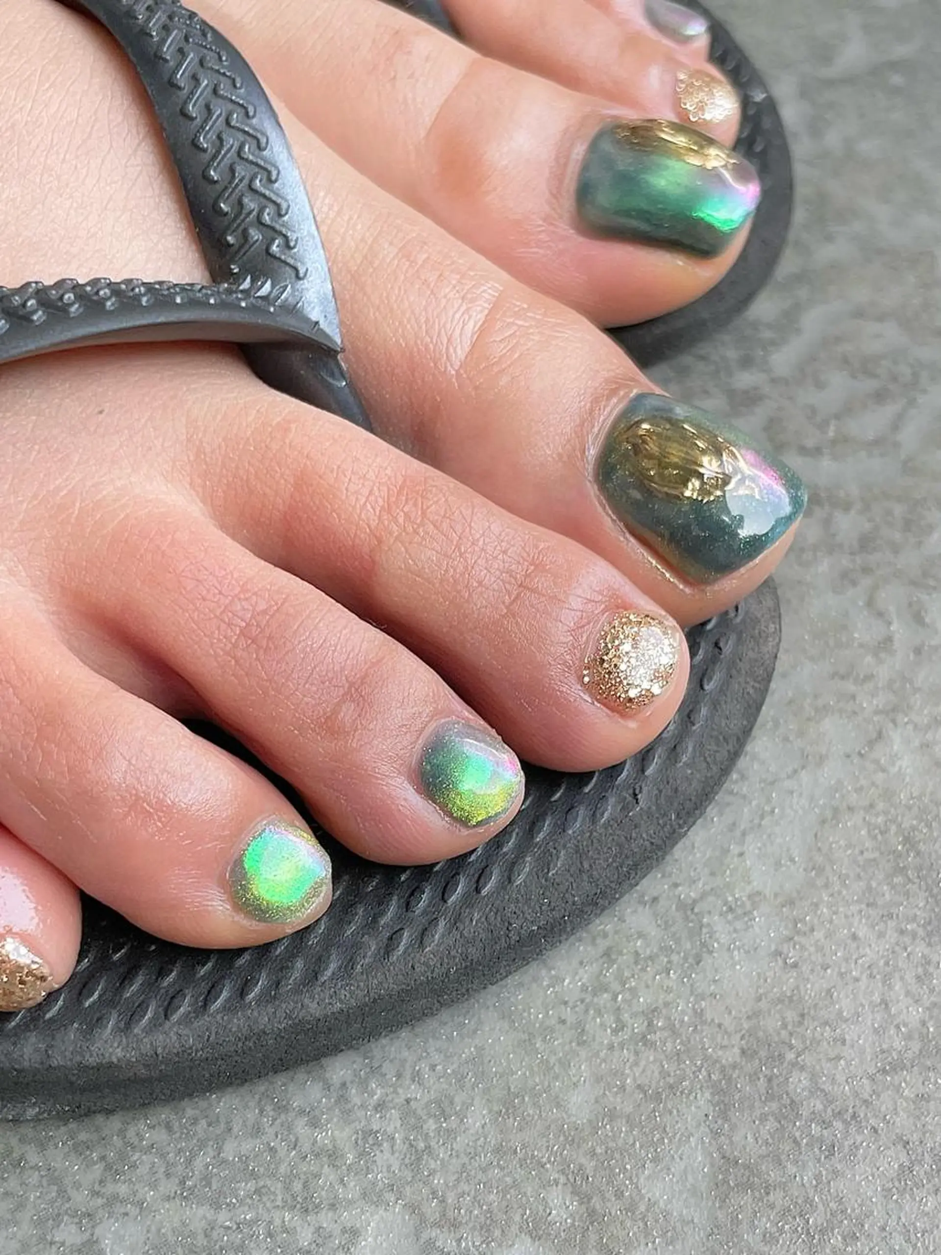 ネイル マグネットネイル ニュアンスネイル フットネイル Colorer'me クロレミーのネイルデザイン