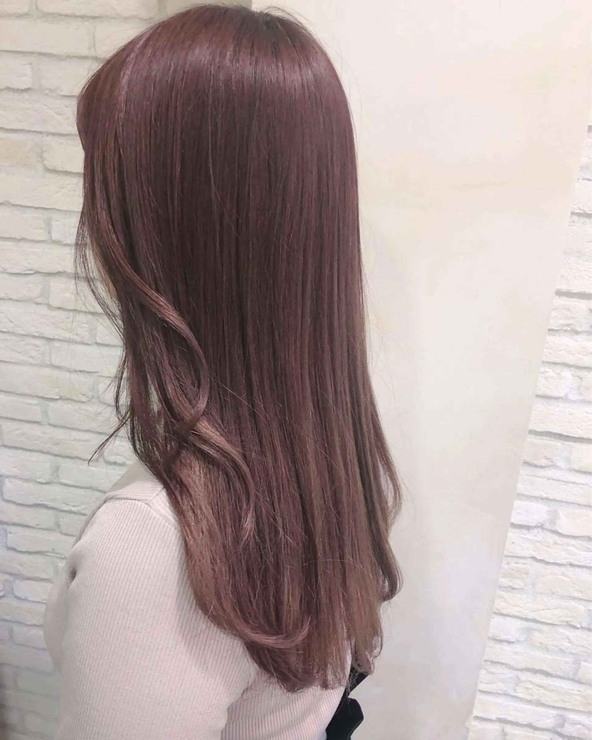 セミロング カラー ベージュカラー ピンクカラー ピンクベージュ HAUS 片山みほのヘアスタイル