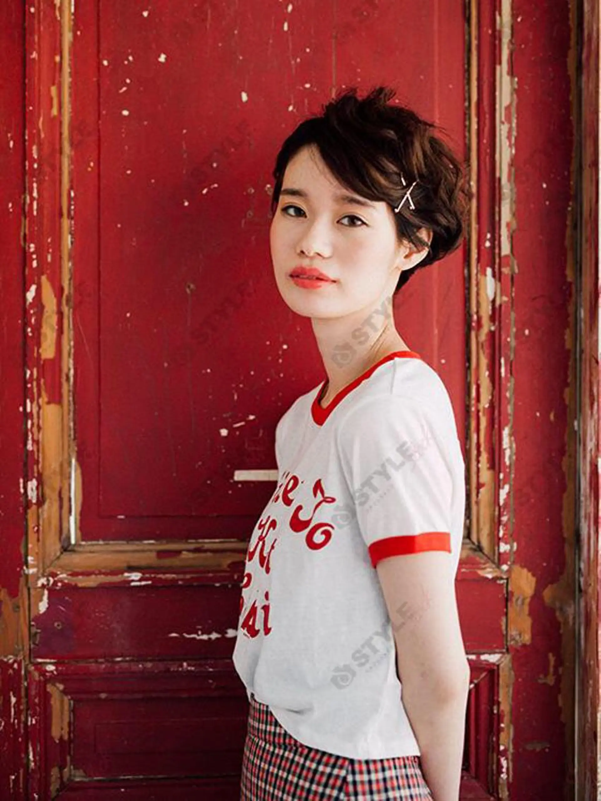 ショート カラー パーマ 白髪ぼかしハイライト 柳川拓哉のヘアスタイル