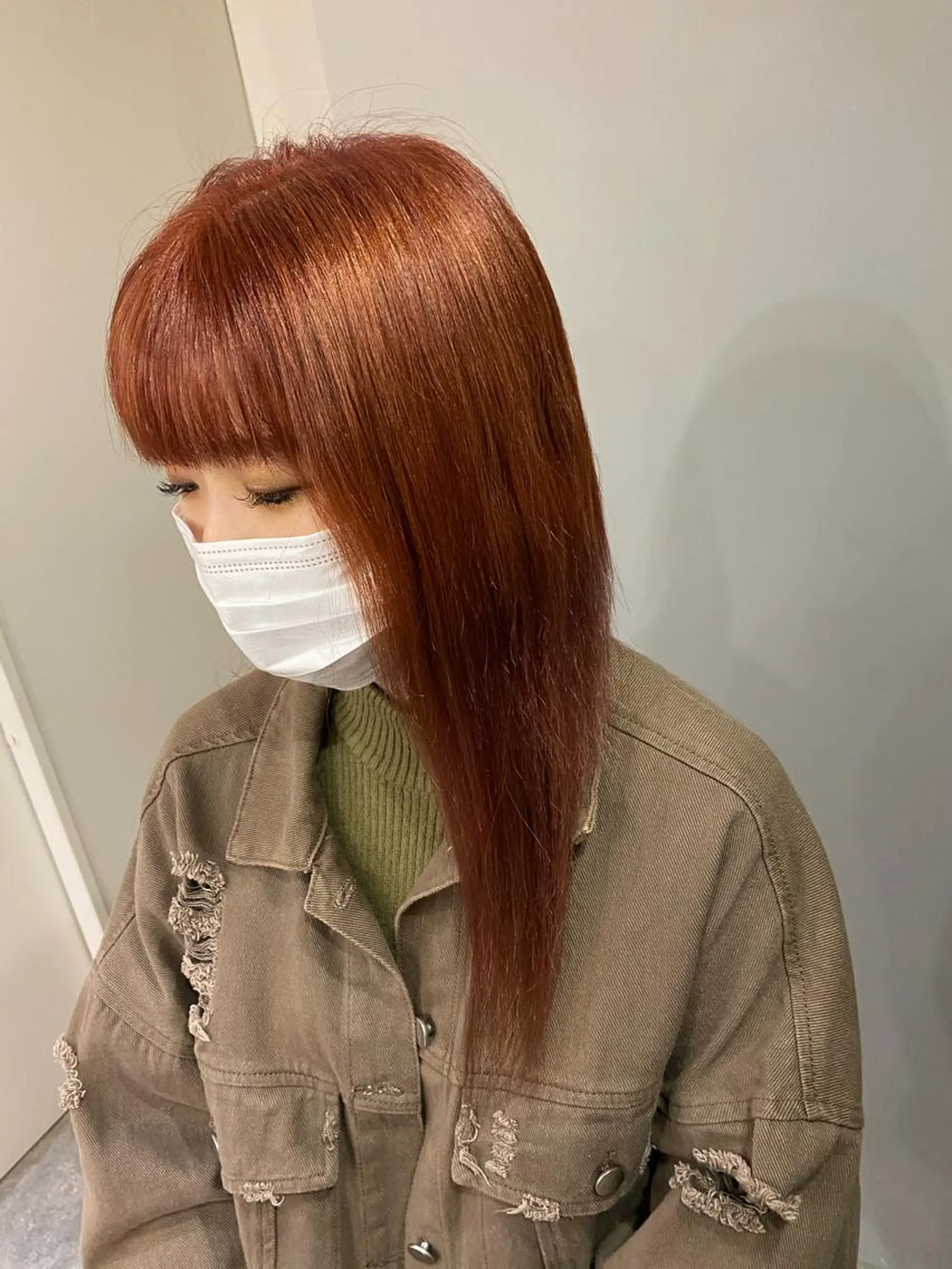 セミロング カラー ヘアアレンジ オレンジ ピンクカラー ボブ /ニュアンス/ satomi🧸💖のヘアスタイル