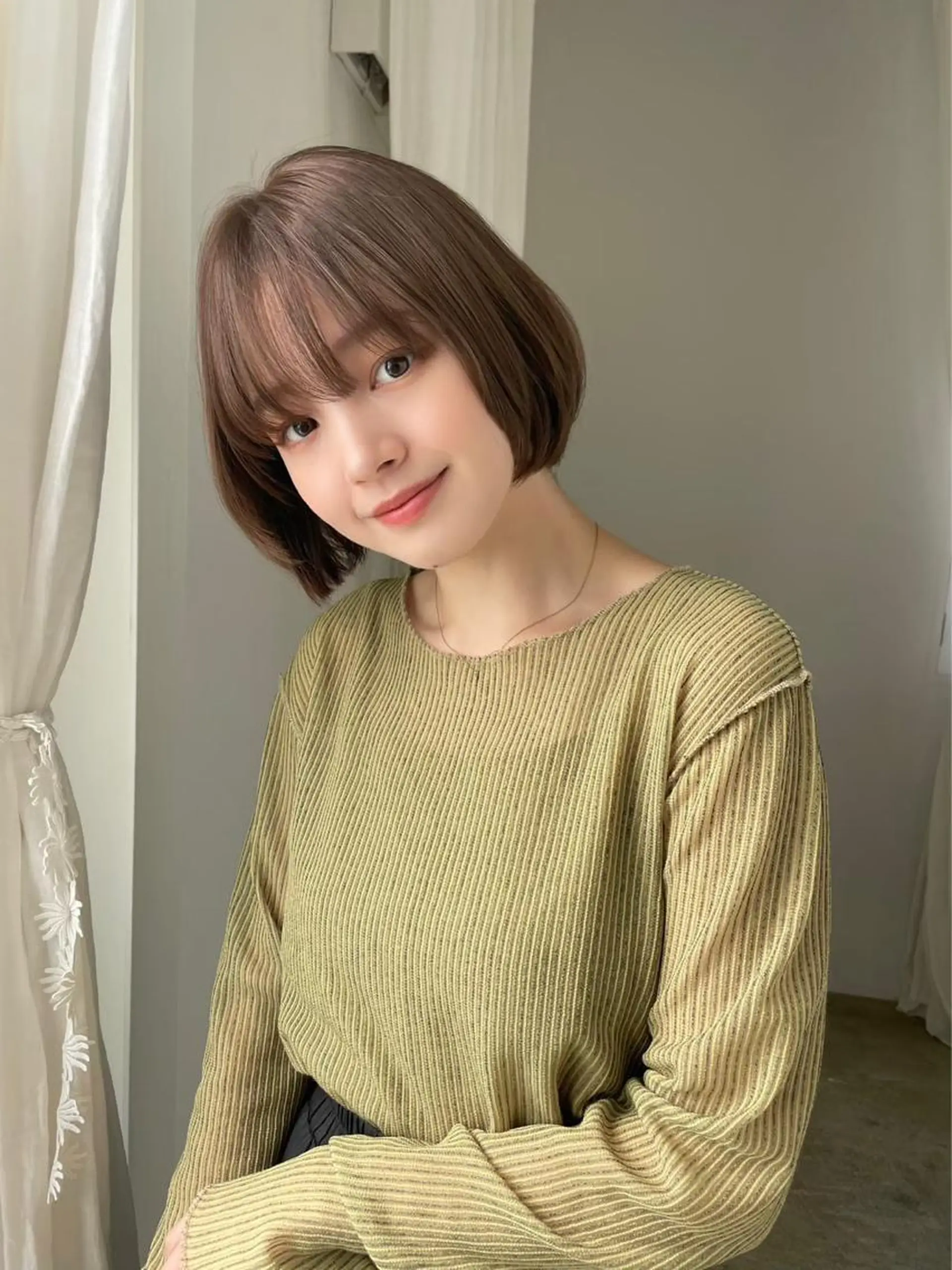 ショート カラー 髪質改善 トリートメント レイヤー/艶カラー /韓国ヘア/高松のヘアスタイル