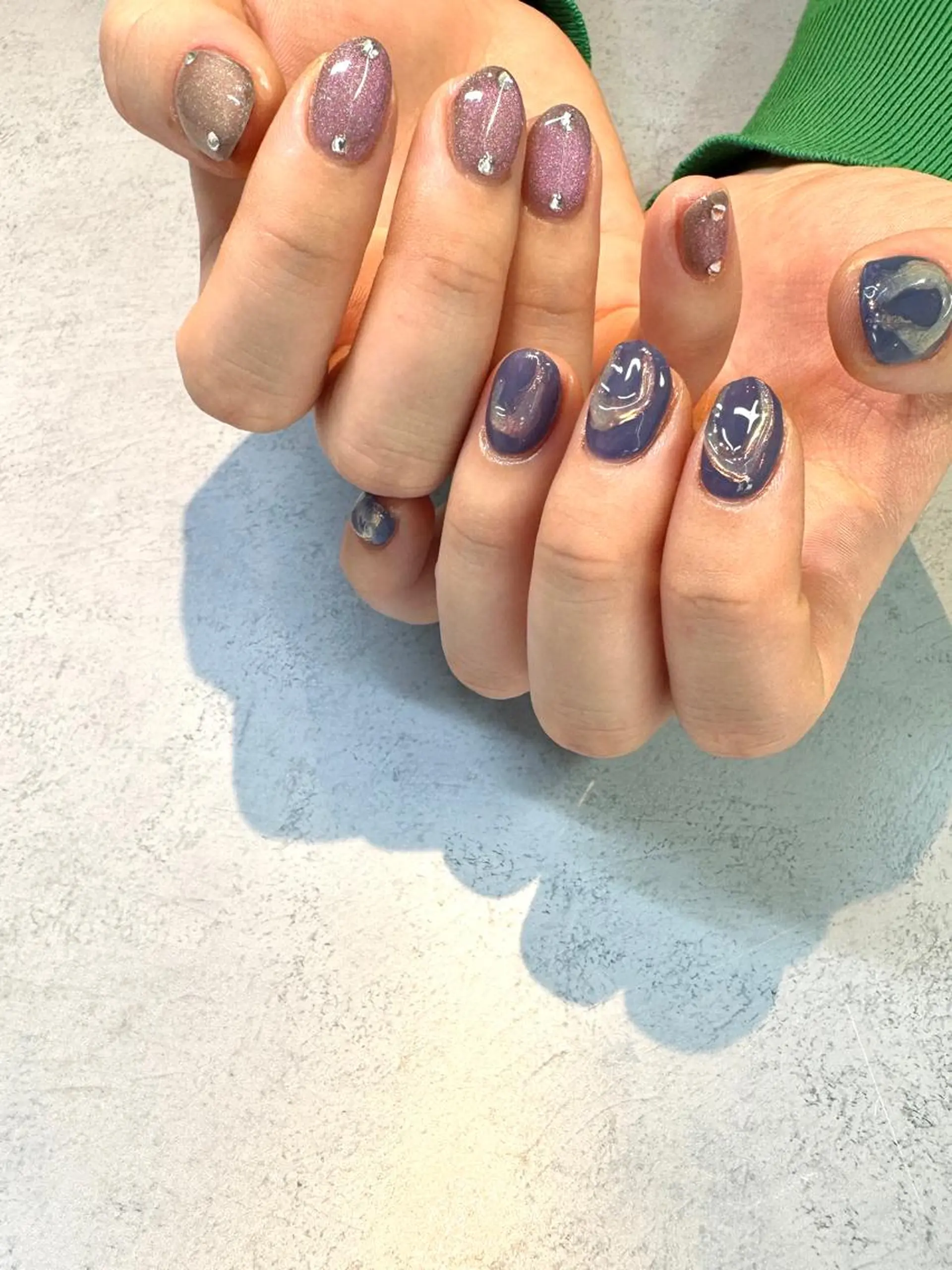 ネイル マグネットネイル ミラーネイル 持ち込み ワンカラーネイル ハンドネイル Baden Nail ﾊﾞ-ﾃﾞﾝ ﾈｲﾙのネイルデザイン