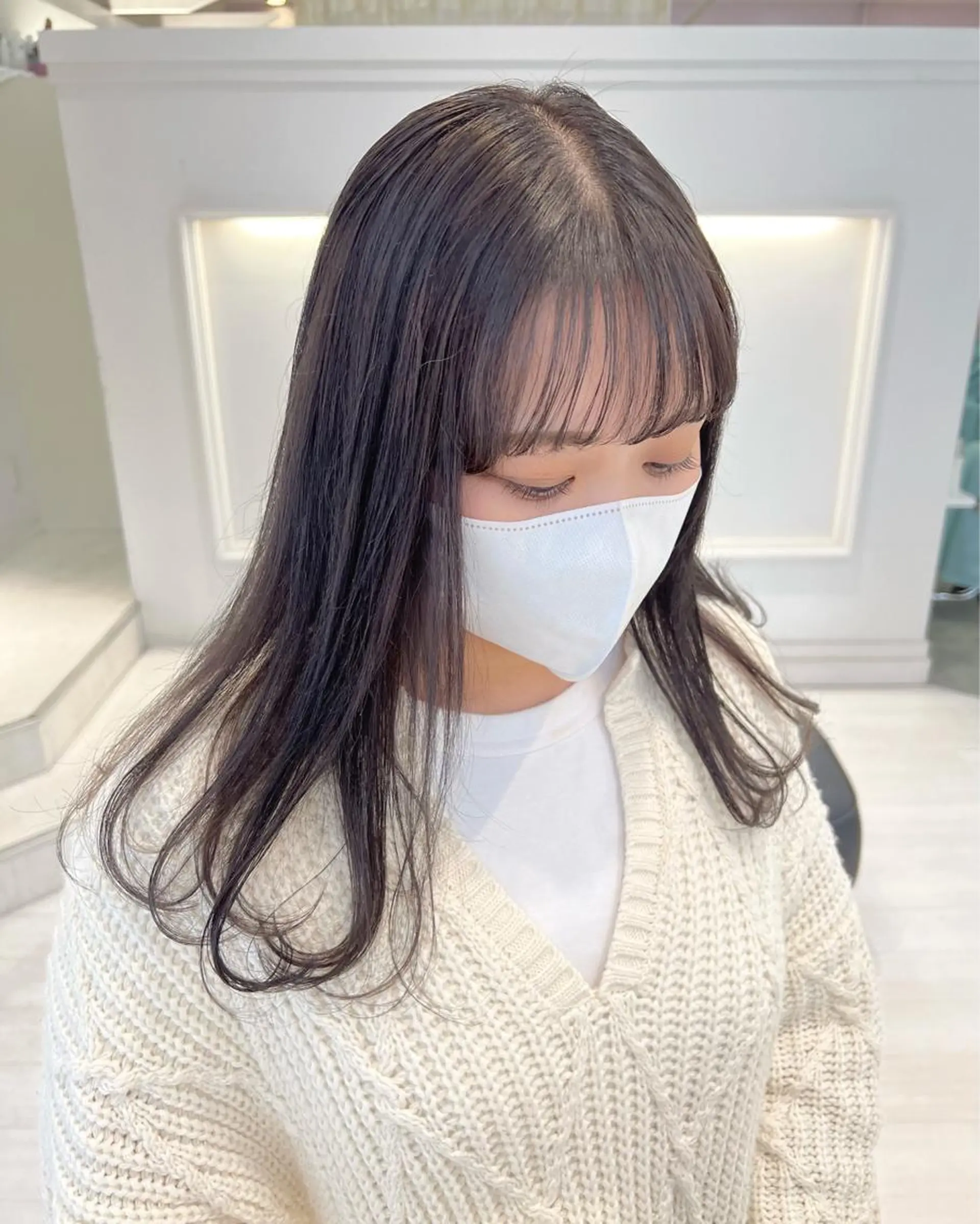 セミロング カラー 透明感カラー Parve  Mix /板野妃莉のヘアスタイル