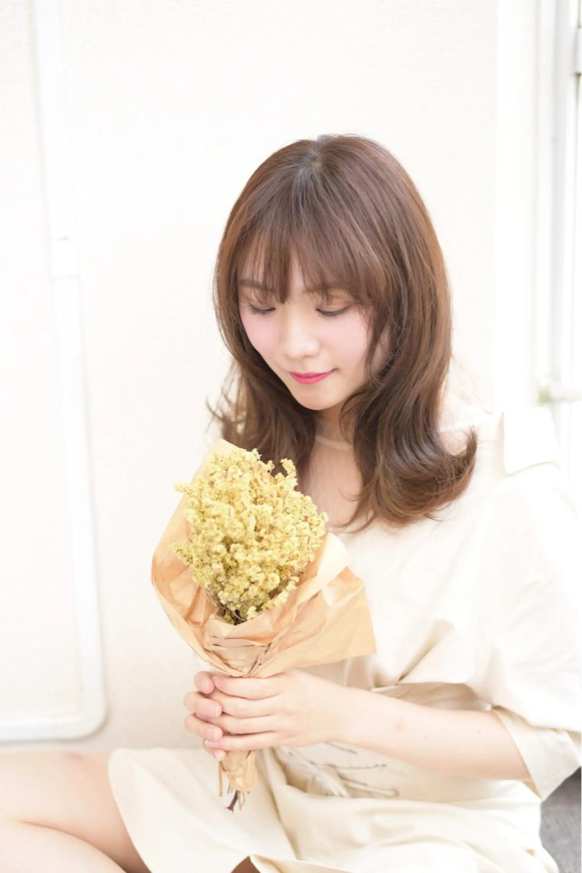 セミロング カラー ヘアアレンジ テラモト カズヨシのヘアスタイル