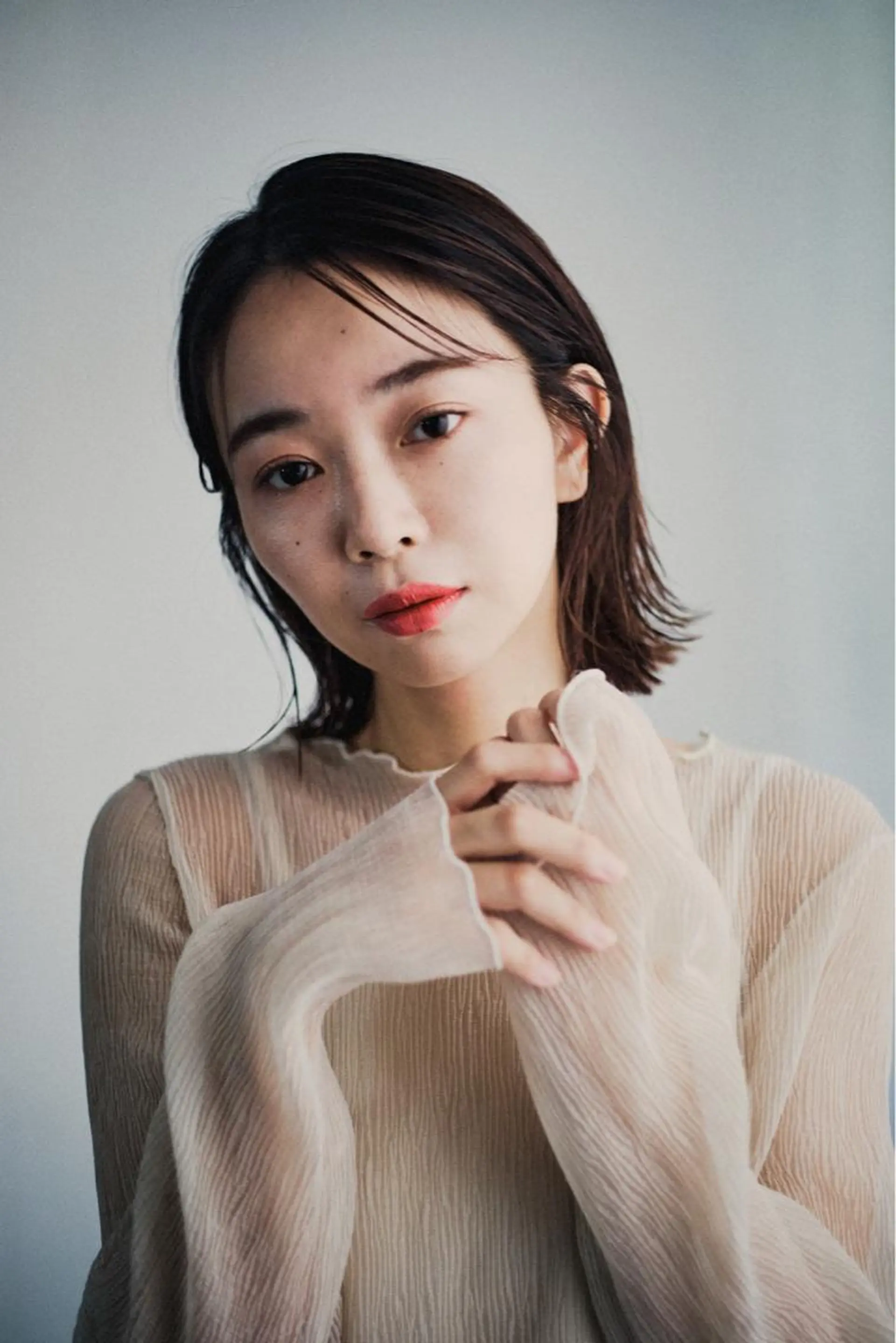 ミディアム カラー ボブ 外ハネヘア カット ヘアカラー トリートメント マツダテホノカ🌼 ボブ・ハイトーン🌼のヘアスタイル