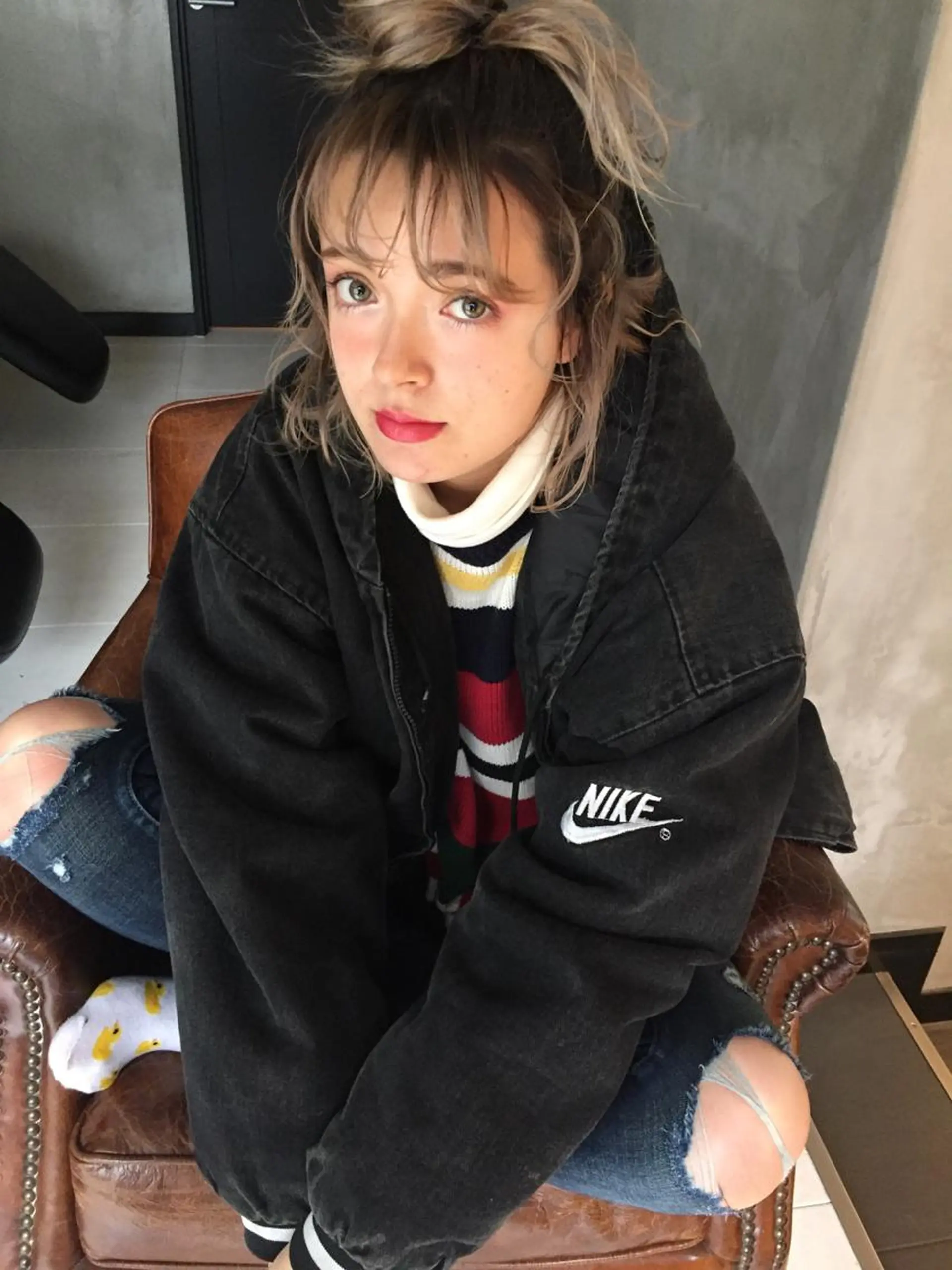 ショート ハイライト ヘアカラー トリートメント 大西 直人のヘアスタイル