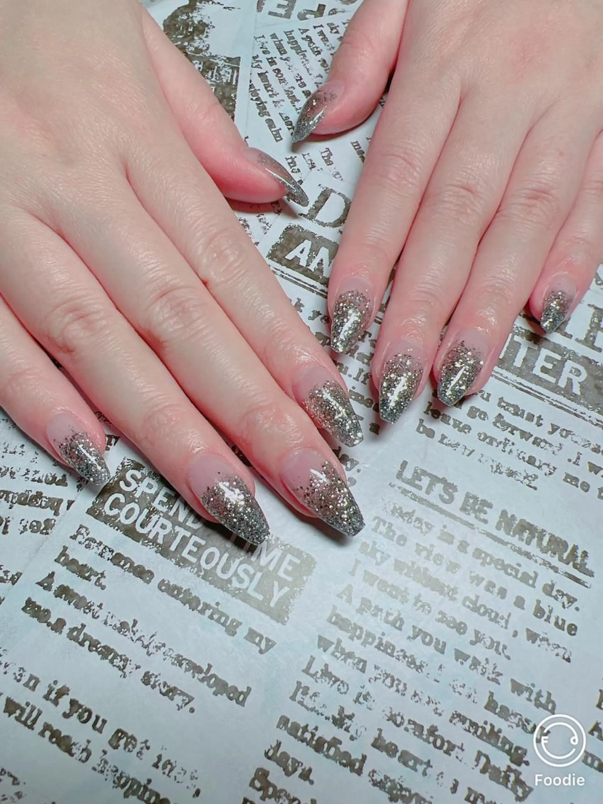 ネイル グラデーション 卒業式 ラメ(グリッター) ラメグラデーション スカルプネイル たきぐち みちこのネイルデザイン