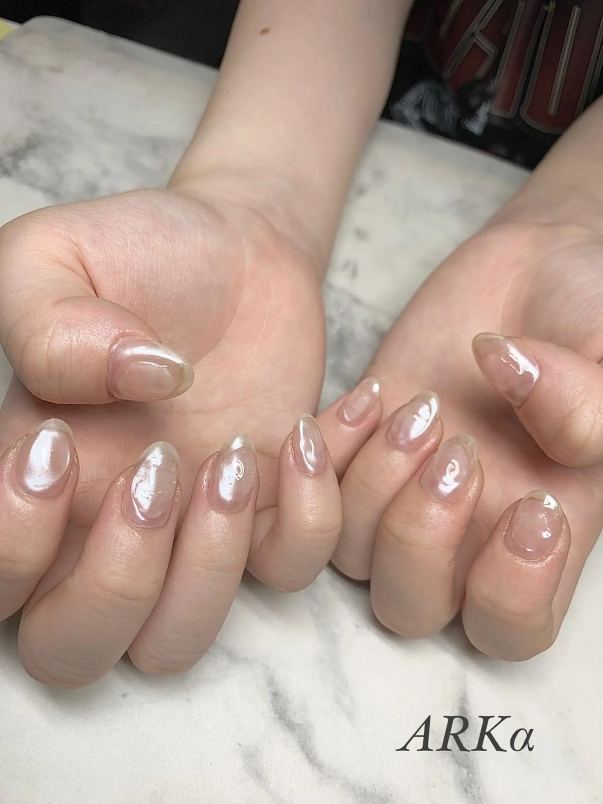 ミディアム ネイル ミラーネイル ハンドネイル Nailsalon ARKαのネイルデザイン