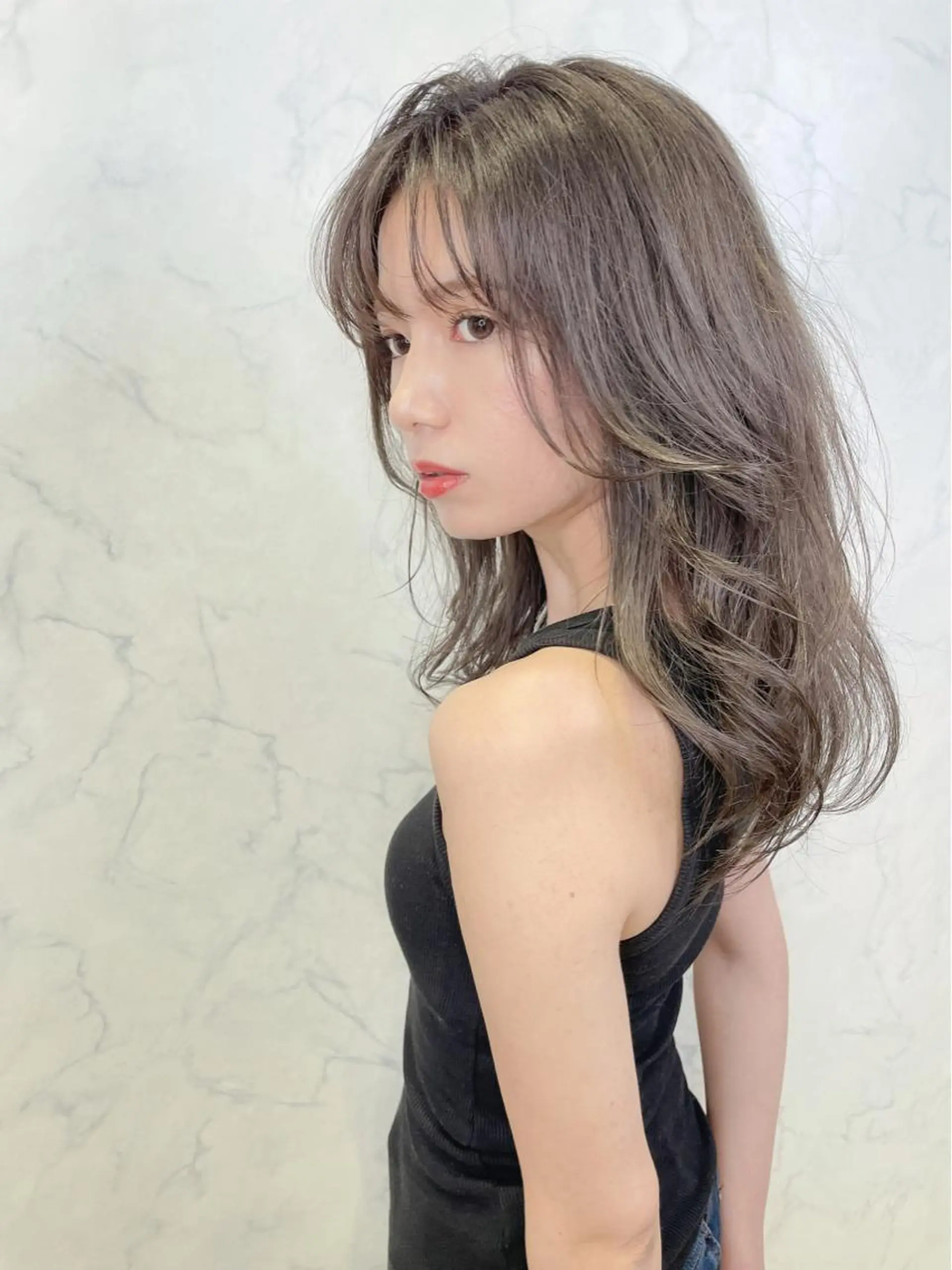 セミロング ヘアカラー チダアキフミ Ash大森のヘアスタイル