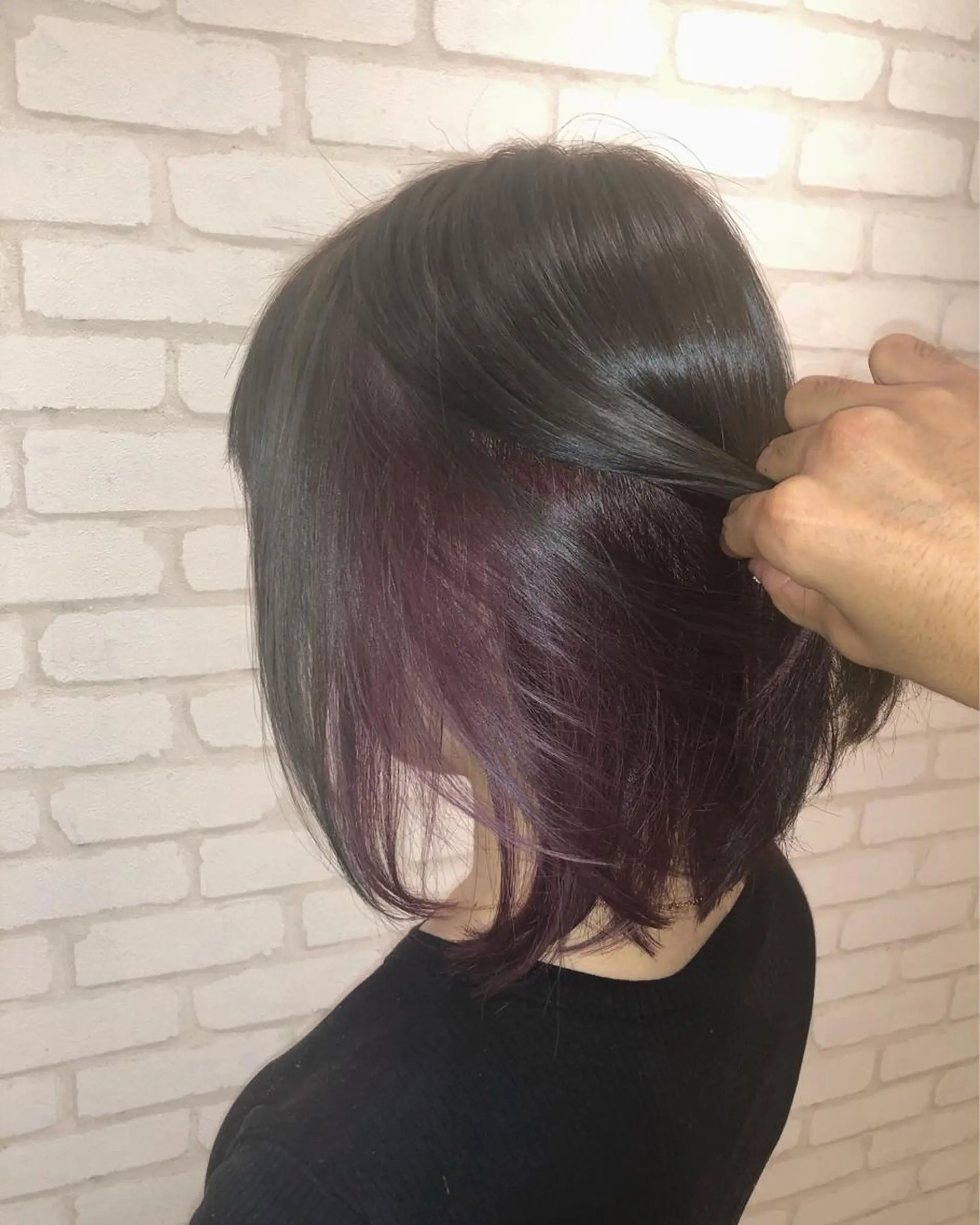 ミディアム パープルカラー 本間 隼人のヘアスタイル