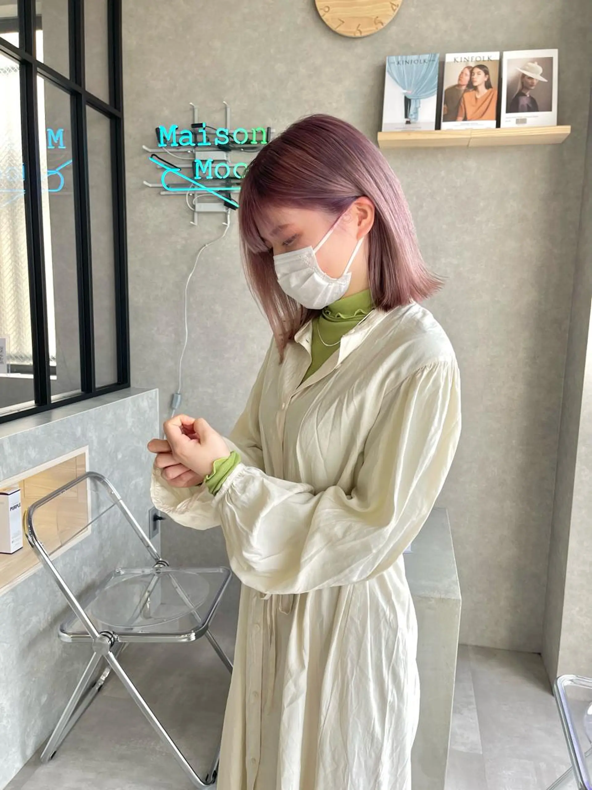 ミディアム カラー カット ヘアカラー トリートメント mood tatemachiのヘアスタイル