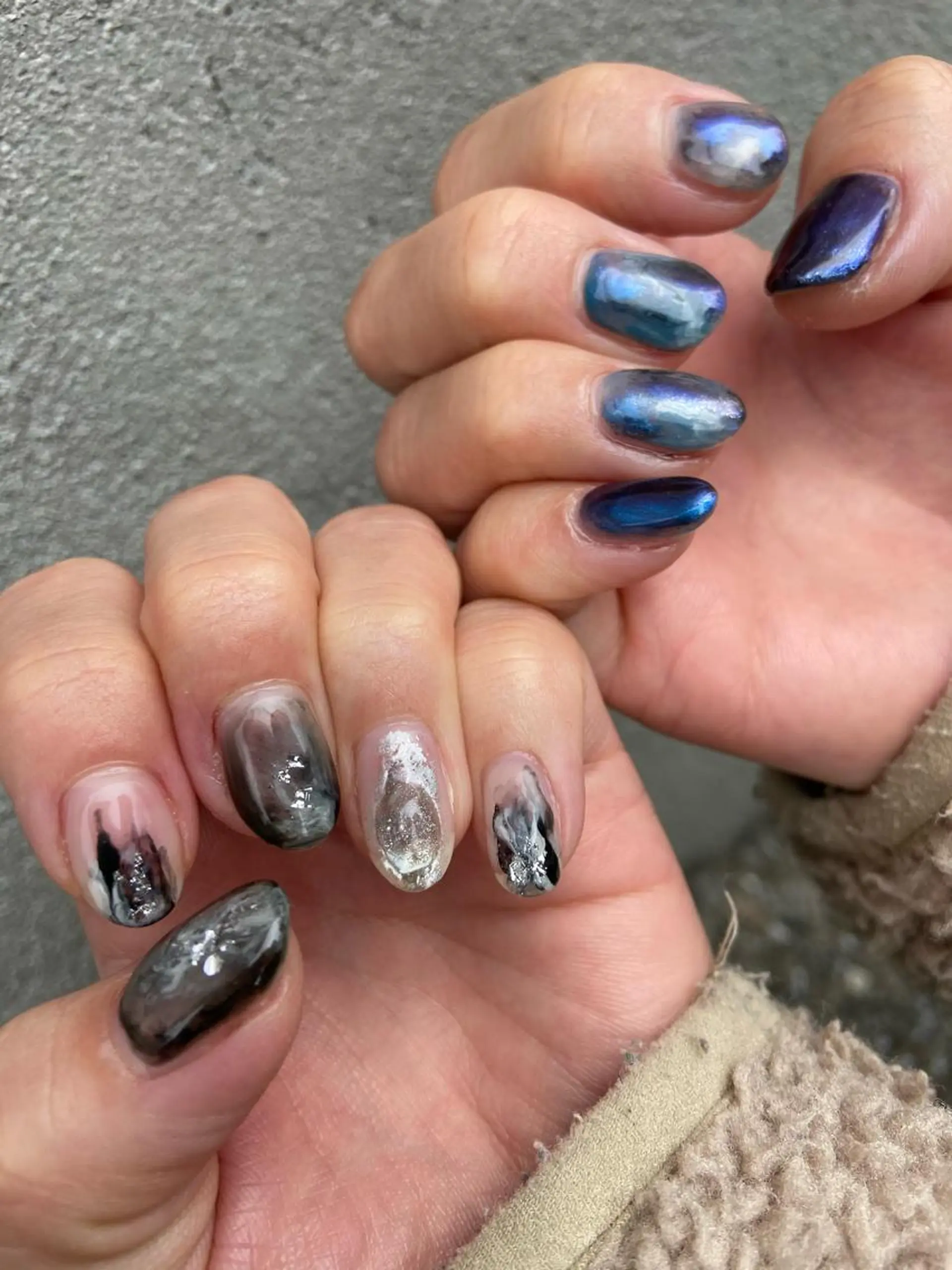 ネイル アートネイル ミラーネイル ニュアンスネイル . unffのネイルデザイン