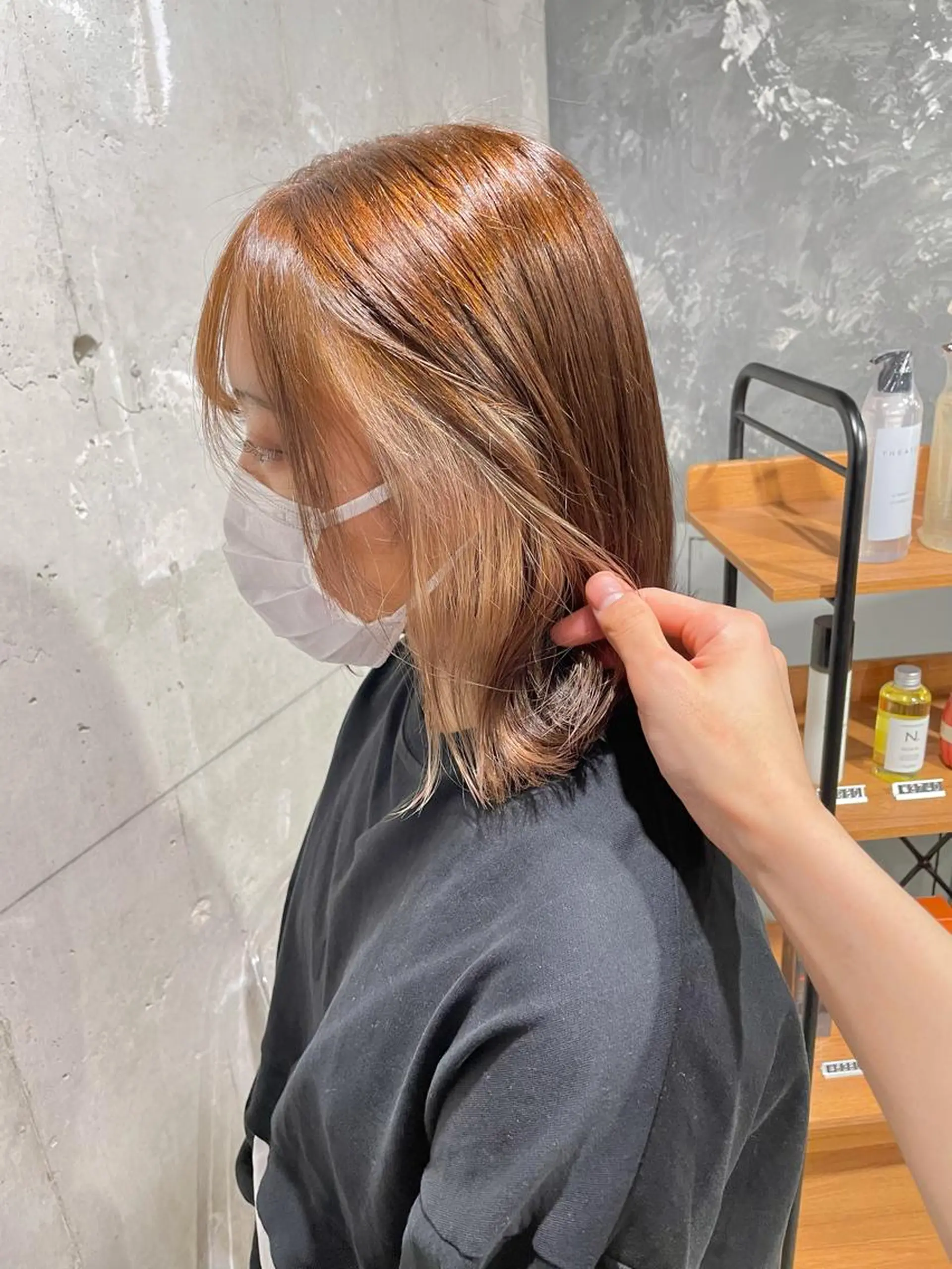 ミディアム カラー ヘアカラー トリートメント ヘッドスパ ヘアセット ベージュカラー💖 やすひろのヘアスタイル