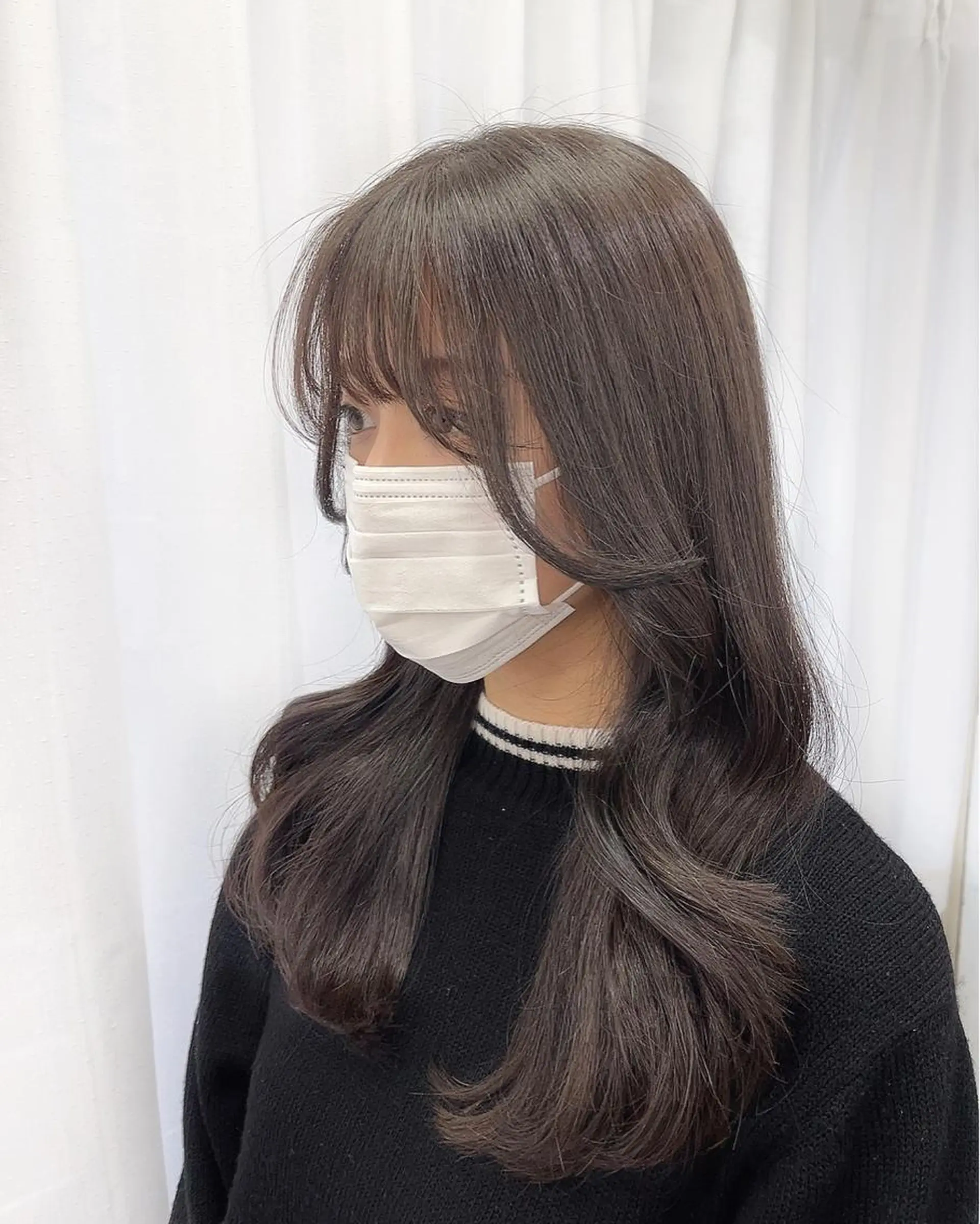 セミロング カット ヘアセット 韓国ヘア🤍髪質改善 🇰🇷AKANEのヘアスタイル