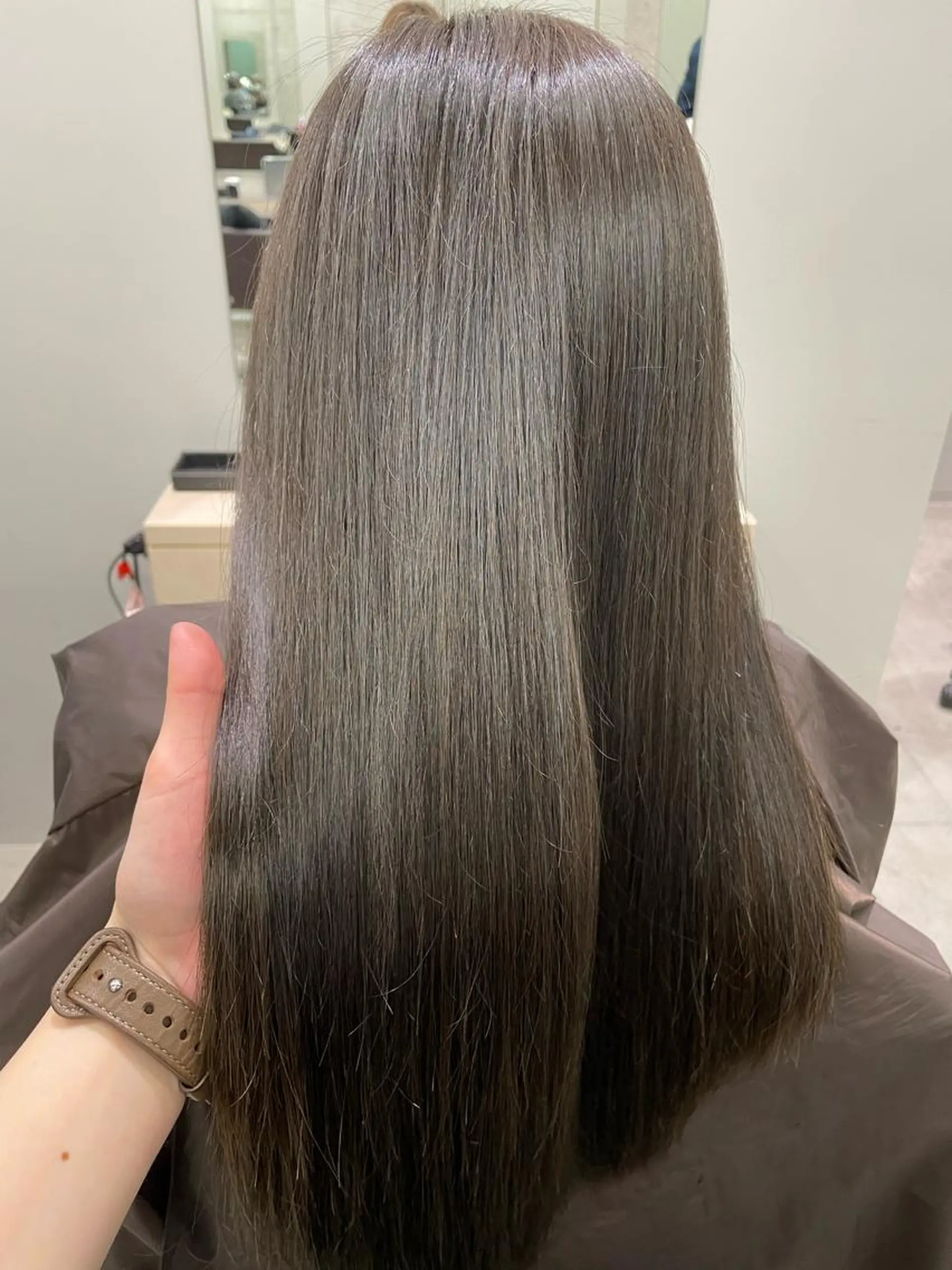 ロング カラー ボブ 髪質改善 トリートメント トリートメント ヘッドスパ パーソナルカラー 藤本夢のヘアスタイル