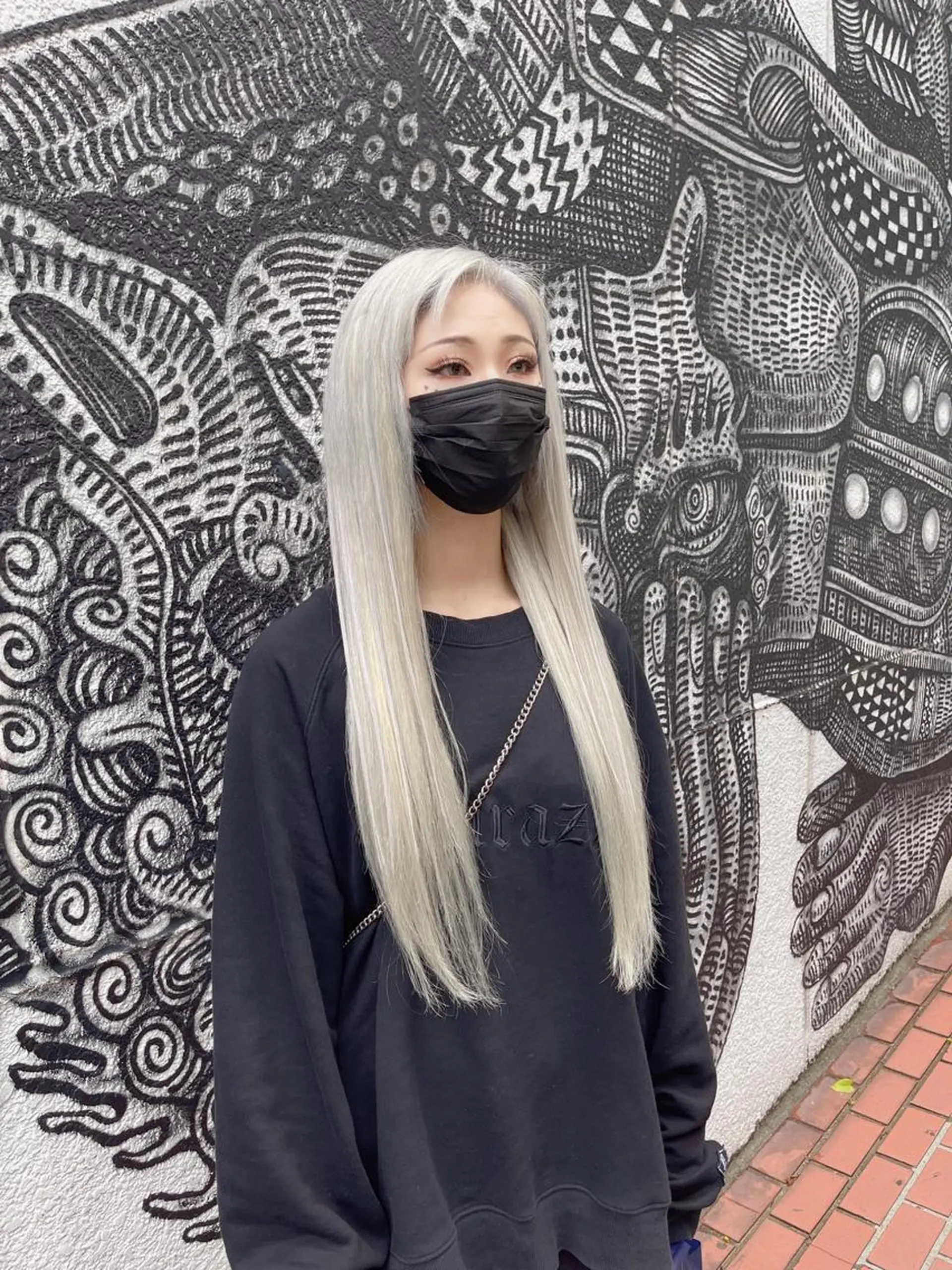 ロング カラー ヘアアレンジ 編み込みエクステ シールエクステ ハイトーンカラー ボブ エクステ haco+所属・🌈派手髪エクステ ブレイズ🌈ひろとのヘアスタイル