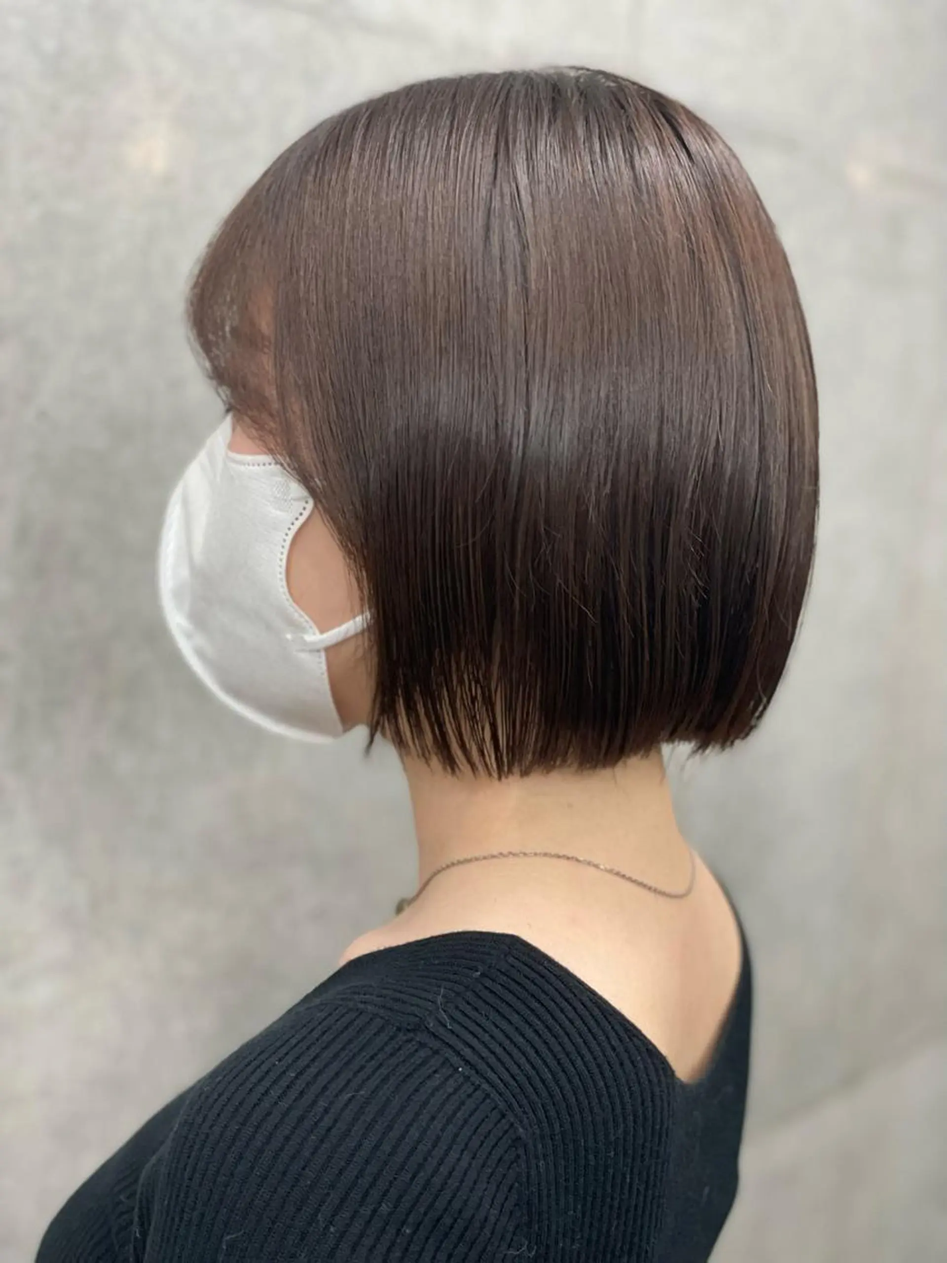 ショート アッシュ ボブ くびれヘア ハイライト レイヤーカット 表参道/髪質改善/ 髪質改善カラー/遠藤のヘアスタイル