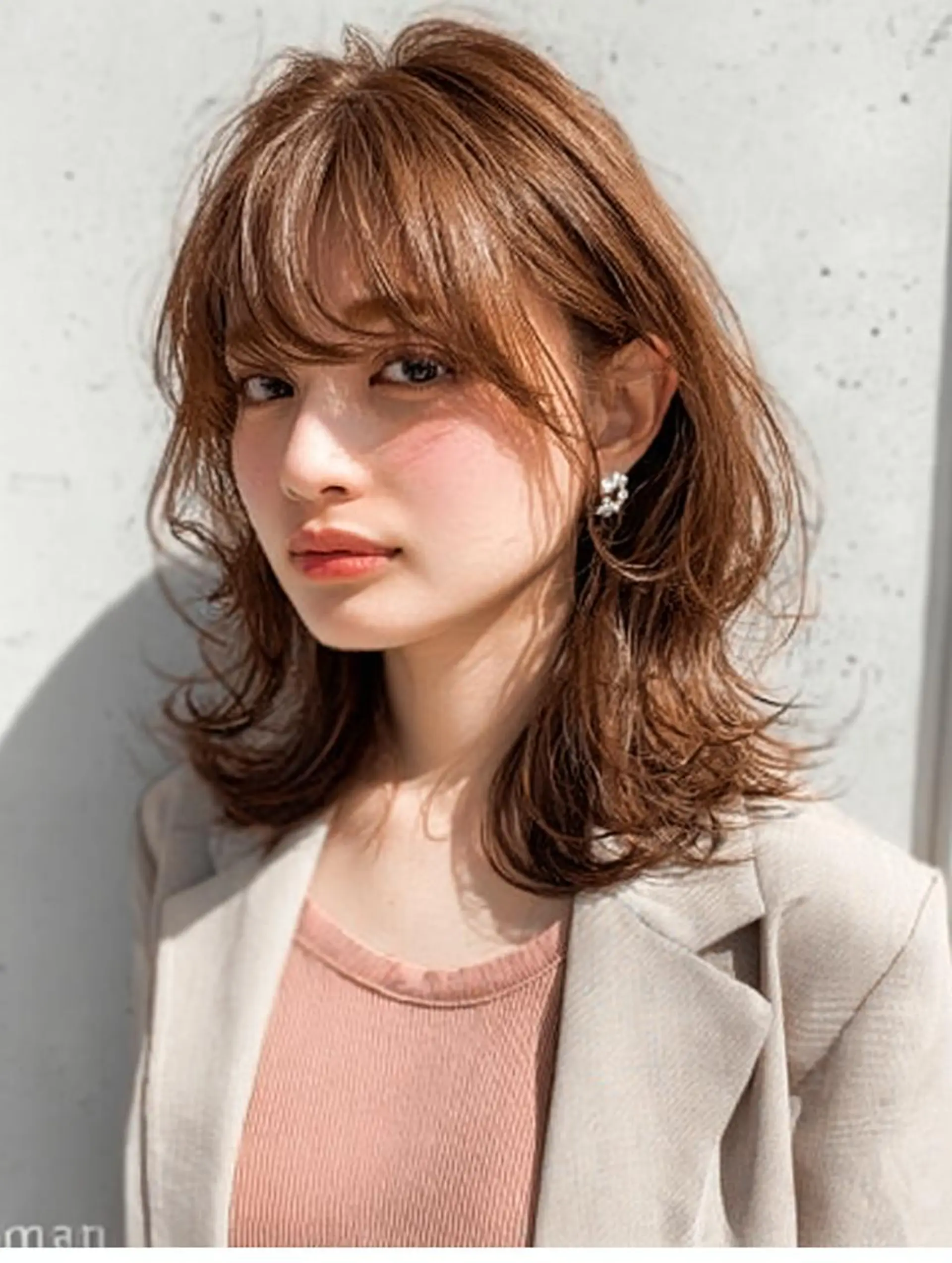 ミディアム ハッシュカット 髪質改善 レイヤーカット 縮毛矯正 トリートメント カット ヘアカラー トリートメント 生艶髪＆レイヤー🔔 渋谷お薦めNo.1✨のヘアスタイル