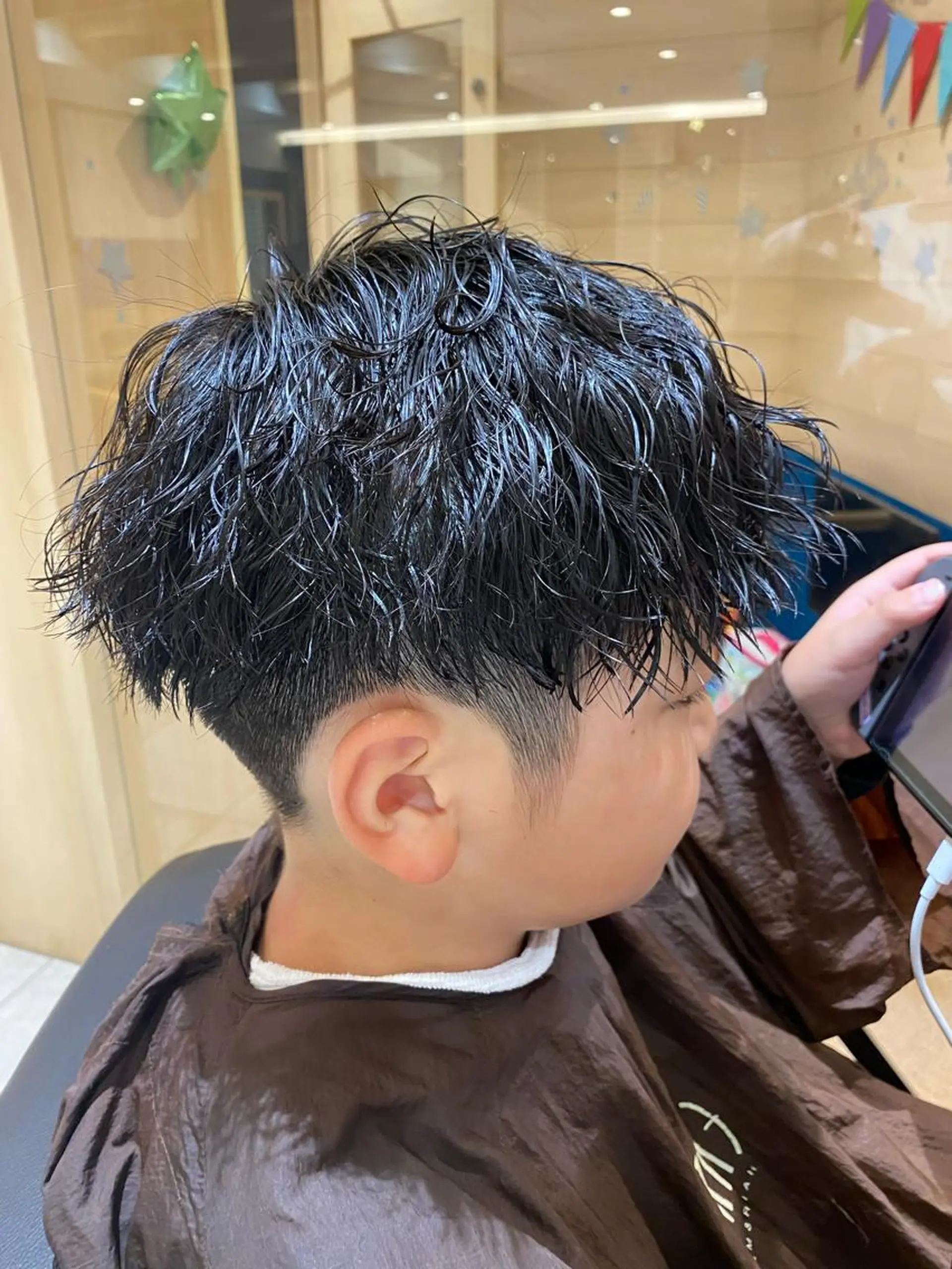 ショート パーマ メンズ キッズ Seaツイスト/ ユウガのヘアスタイル
