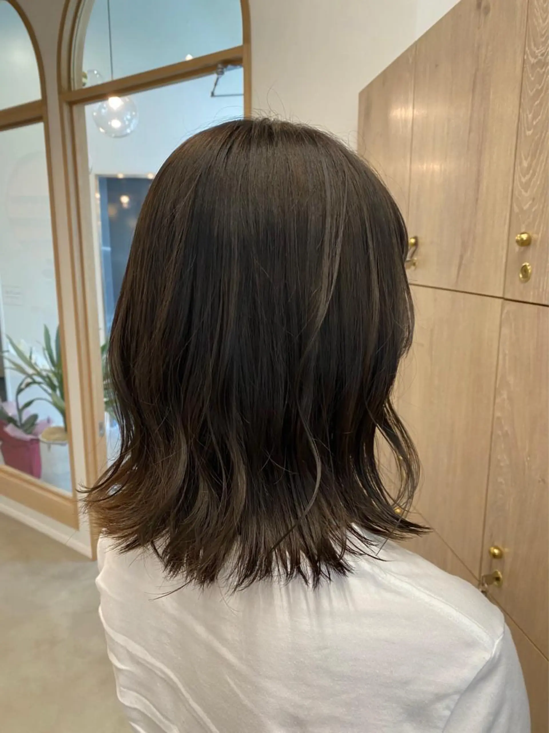 セミロング カット ヘアカラー トリートメント sanae /透明感カラーのヘアスタイル