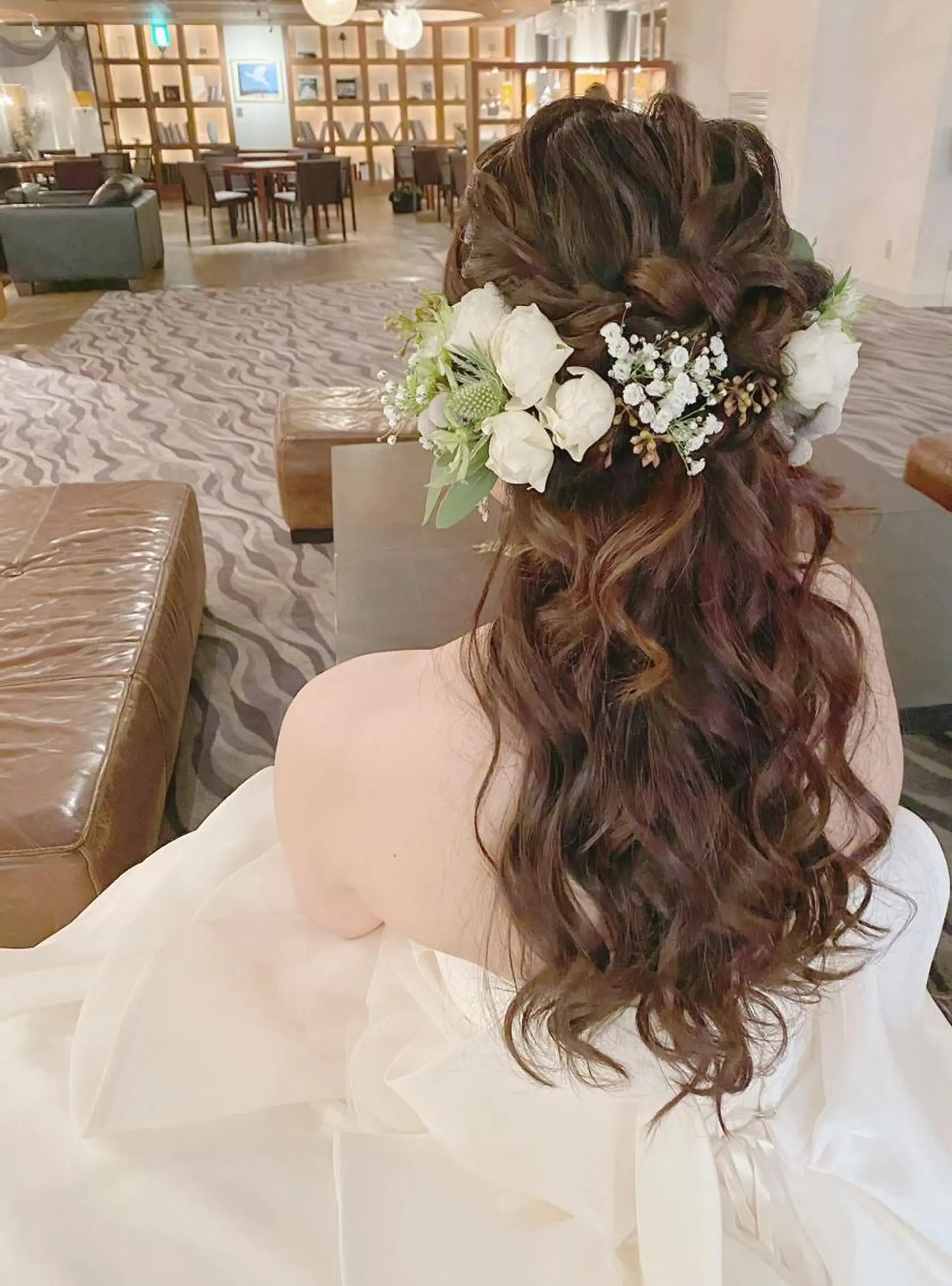 ロング ヘアアレンジ ハーフアップ 結婚式・ブライダル ヘアセット GRANLUSSO 〜グランルッソ駅前店所属・木口 嘉美のヘアスタイル
