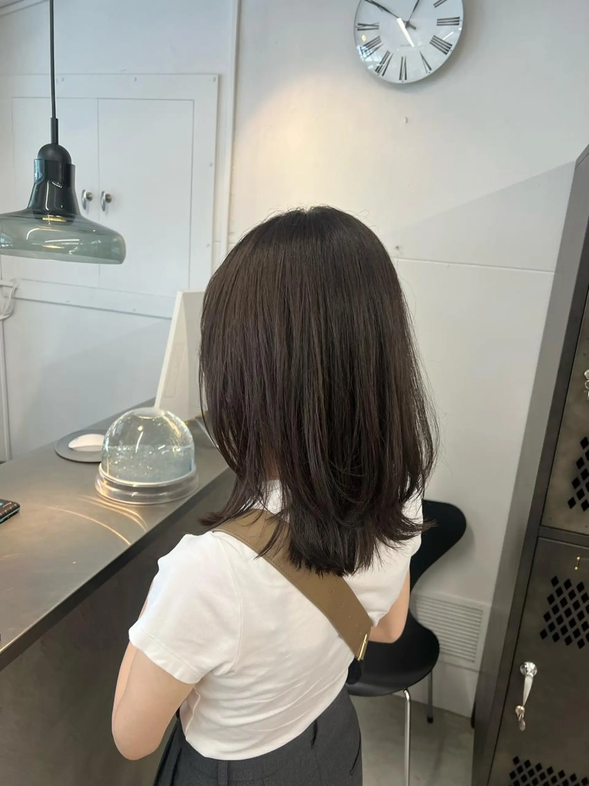 ミディアム カット ヘアカラー トリートメント INORI /フェイスレイヤーのヘアスタイル