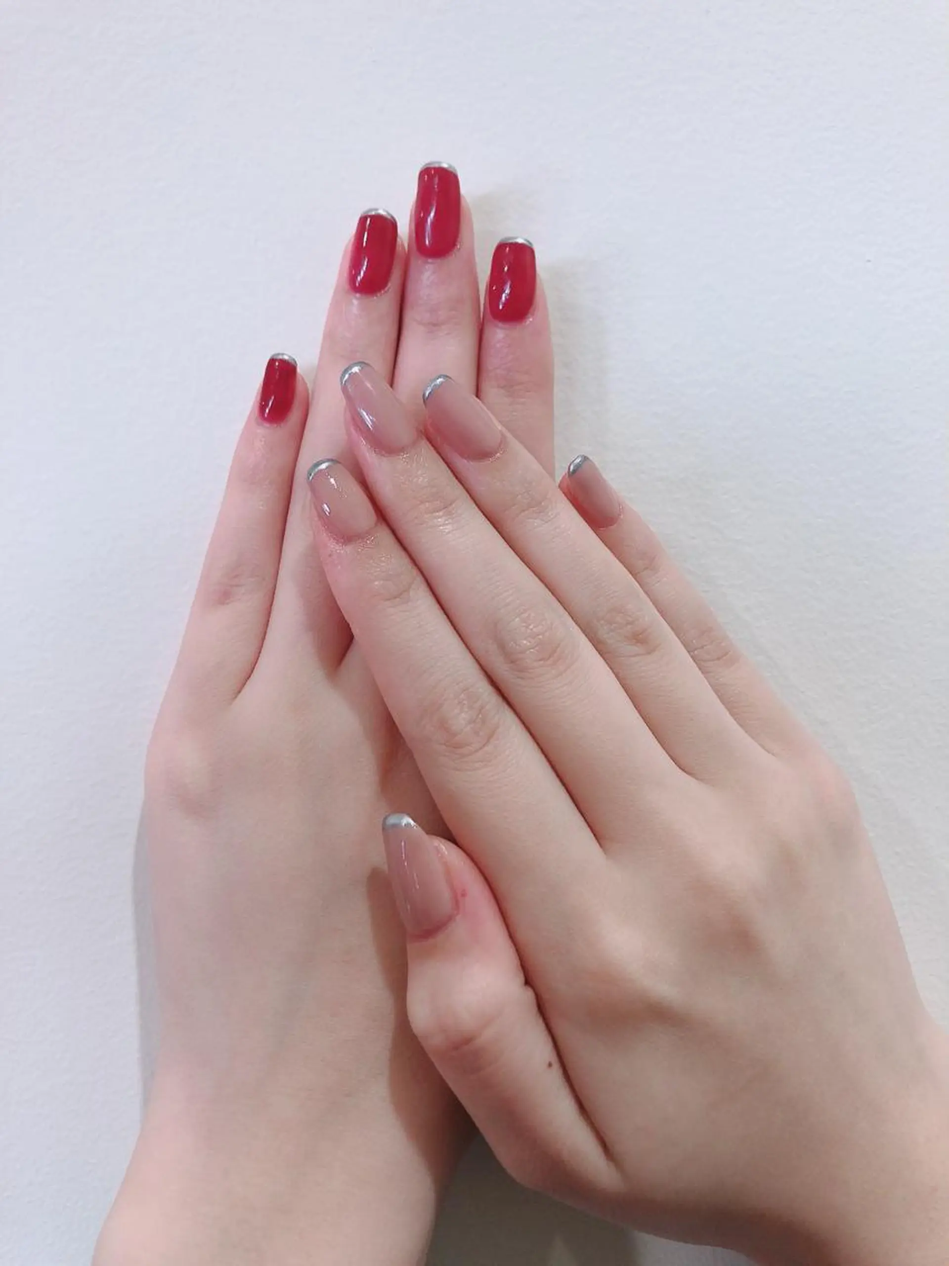 ネイル シルバー シンプルネイル ハンドネイル nail salon REMのネイルデザイン