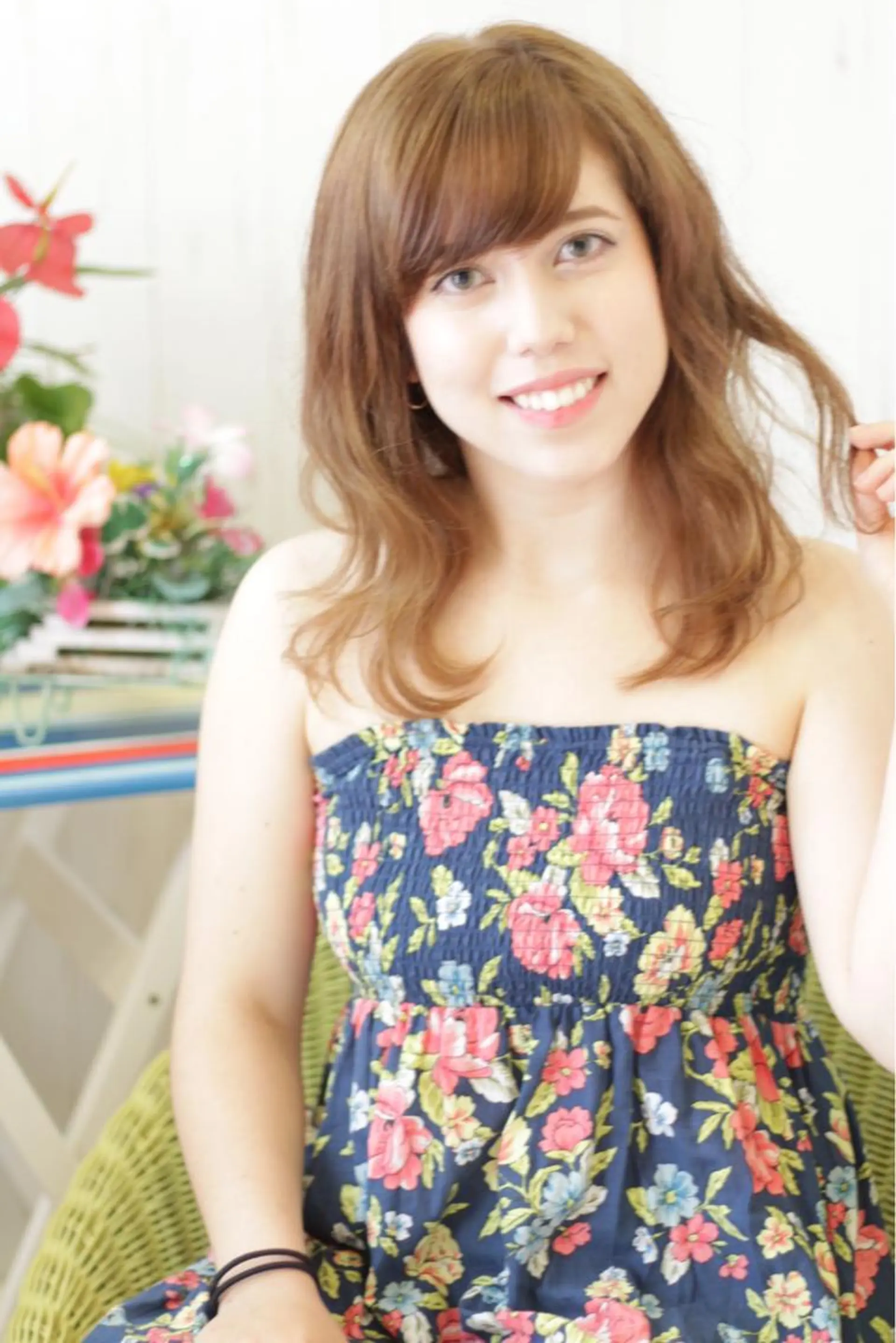 ミディアム カラー Saffyハリウッド トリートメント◎のヘアスタイル