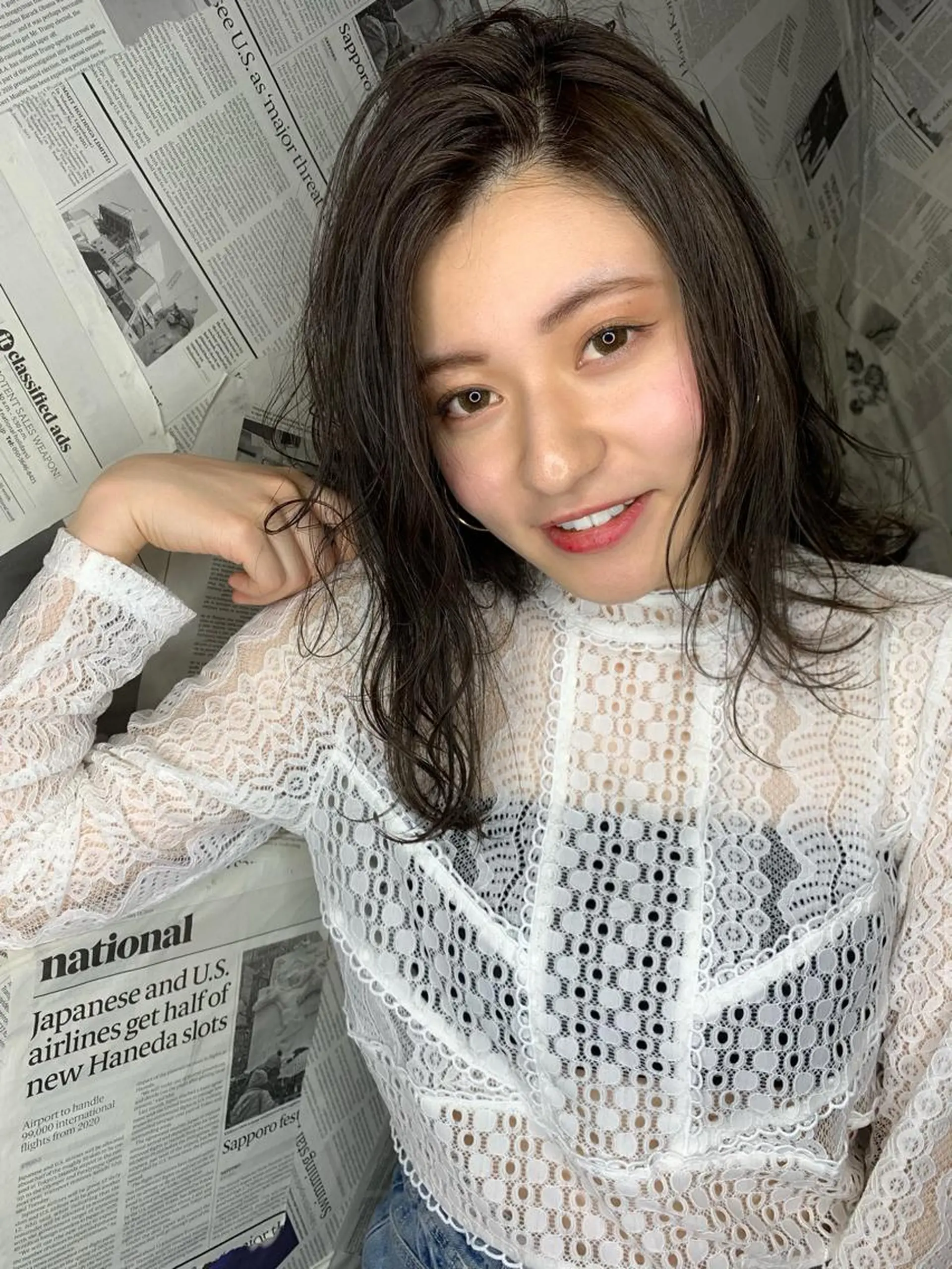 ミディアム カラー アッシュ アッシュグレー アッシュグレージュ グレージュ 外国人風カラー 韓国レイヤー/ミルク ティー🦋高橋　暖のヘアスタイル