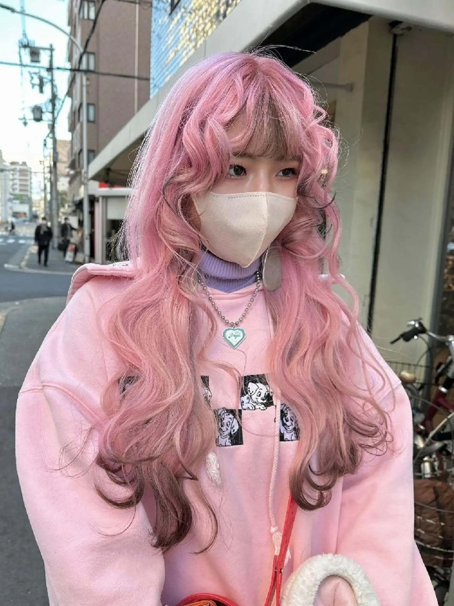 ロング カラー ブラウンカラー デザインカラー ピンクカラー ORIKA 美容室のヘアスタイル