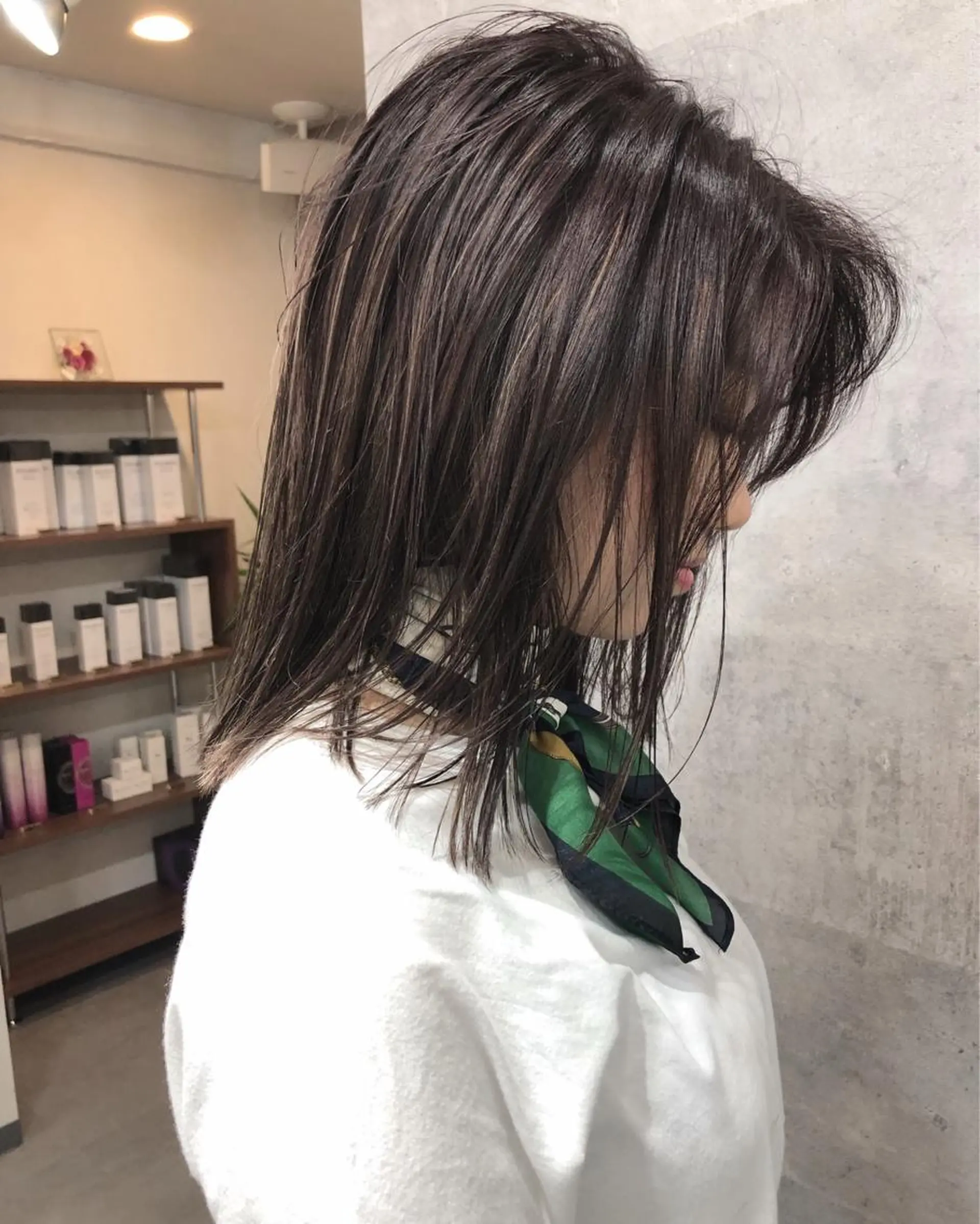 ミディアム カラー 髪質改善 中川 翔のヘアスタイル