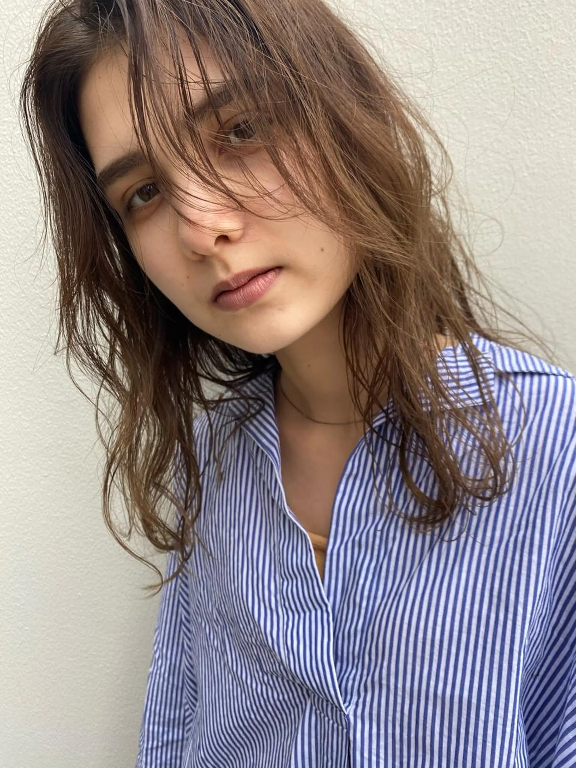 セミロング カラー ヘアカラー トリートメント レイヤー/ベージュ カラー/ハシモトのヘアスタイル